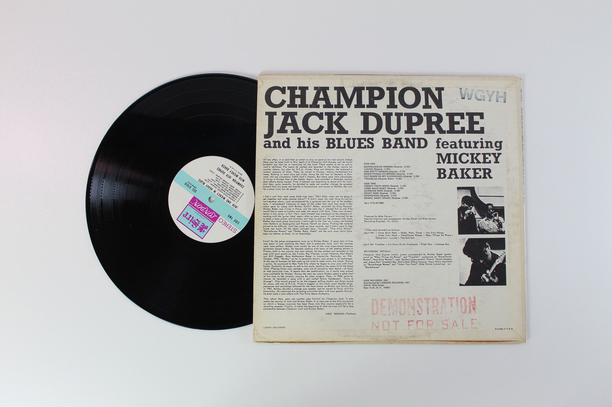 Champion Jack Dupree & His Blues Band - Jack And Mickey In Heavy Blues on Sire