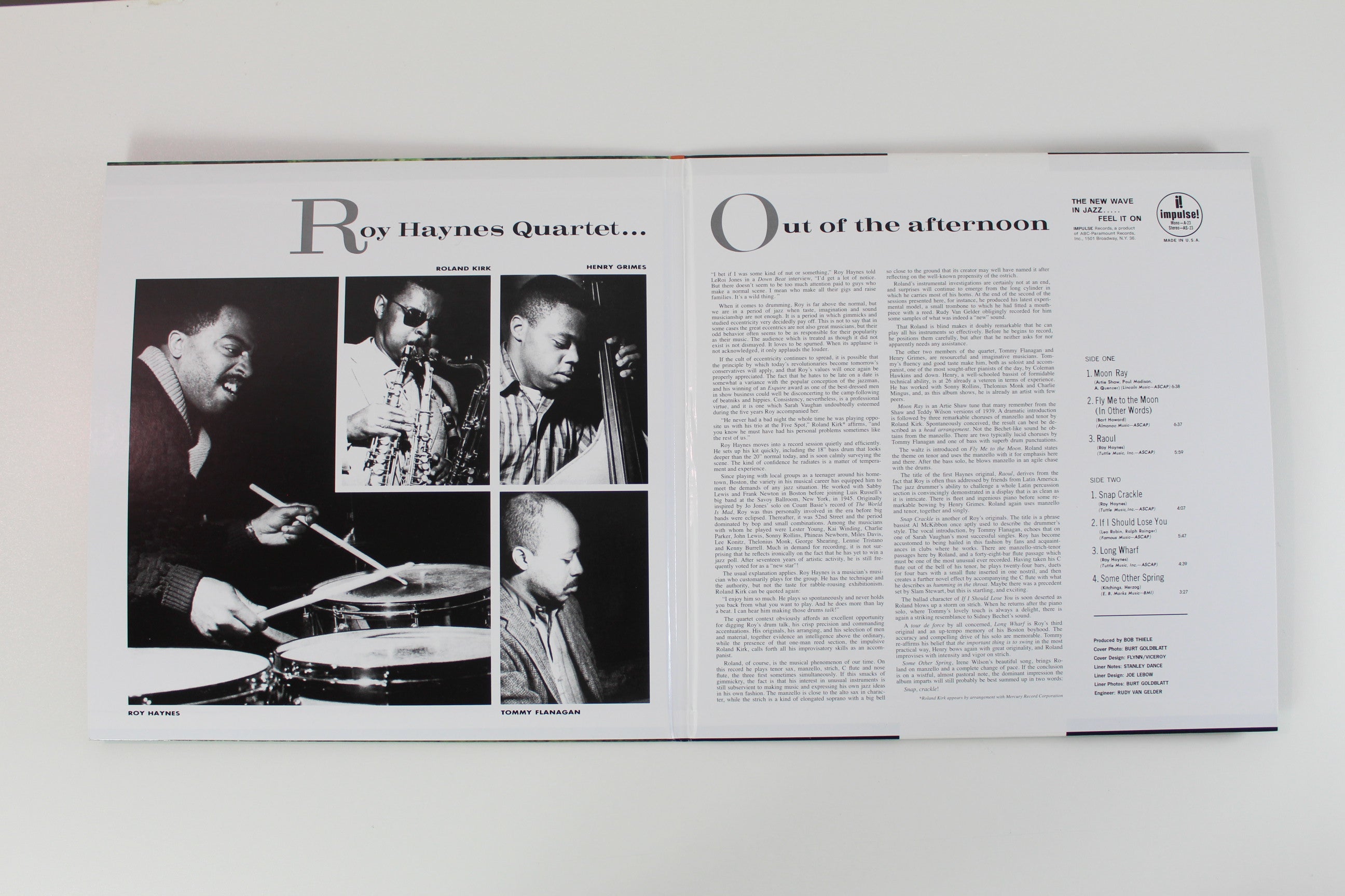 Roy Haynes Quartet - Out Of The Afternoon on Impulse Analogue Productions 2 X 12" 45 RPM Ltd Numbered Reissue