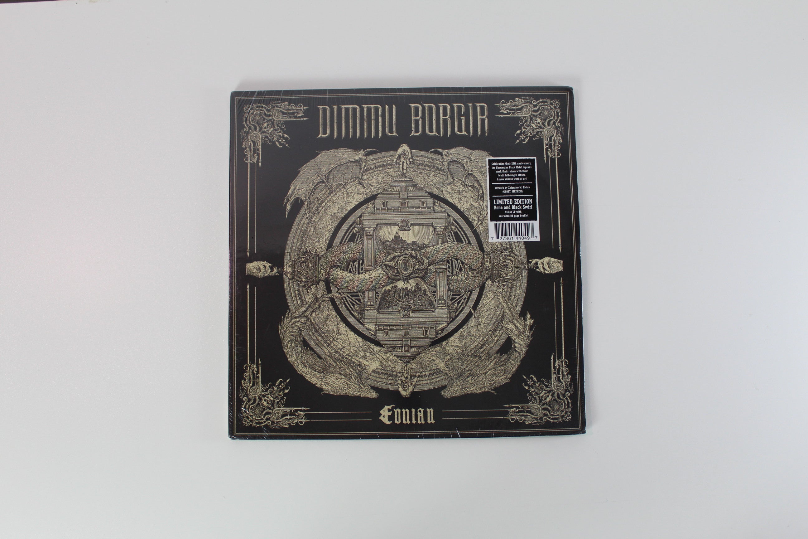 Dimmu Borgir - Eonian on Nuclear Blast Ltd White W/ Black Swirl Sealed