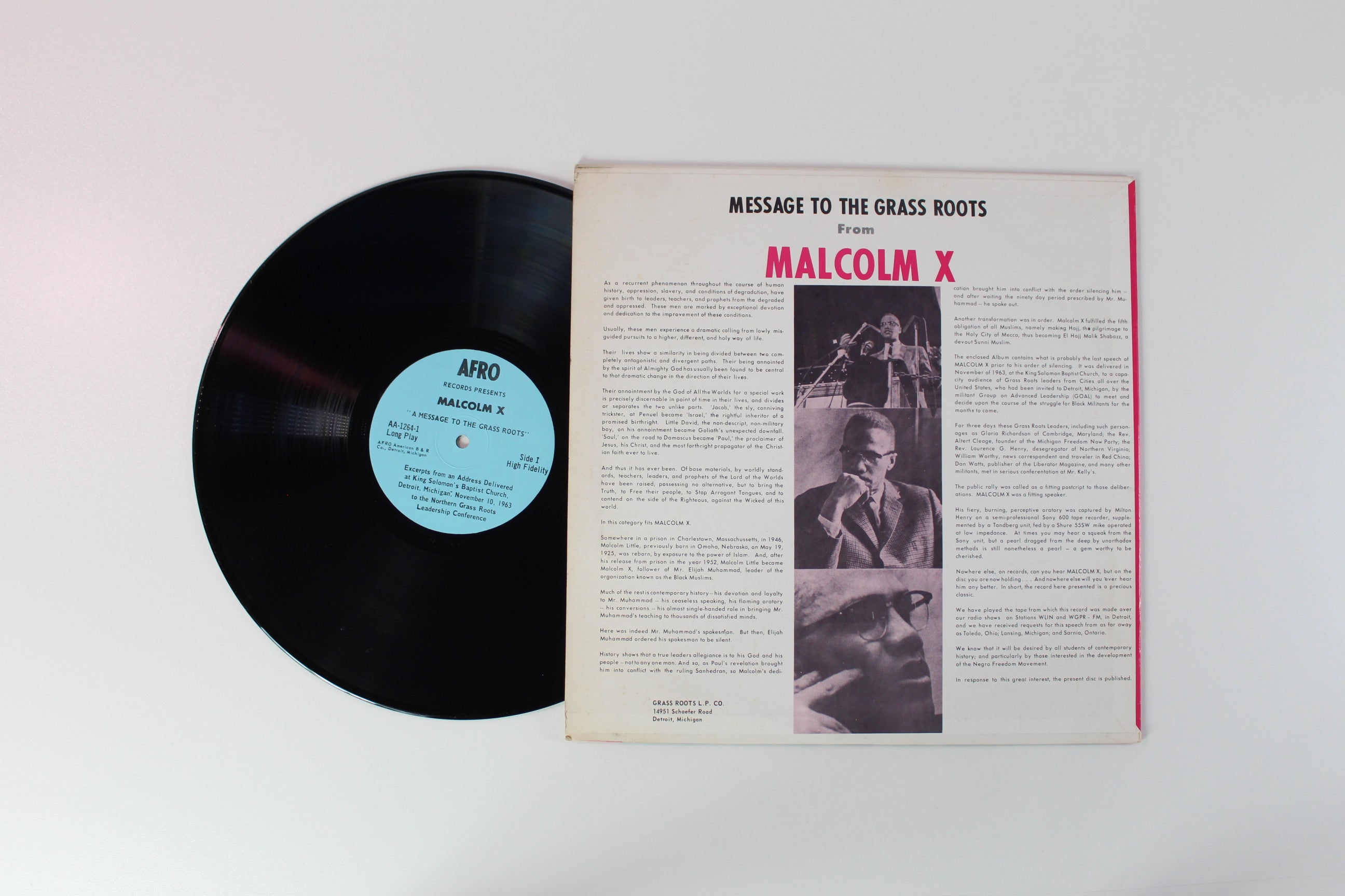 Malcolm X - Message To The Grass Roots on Afro Records