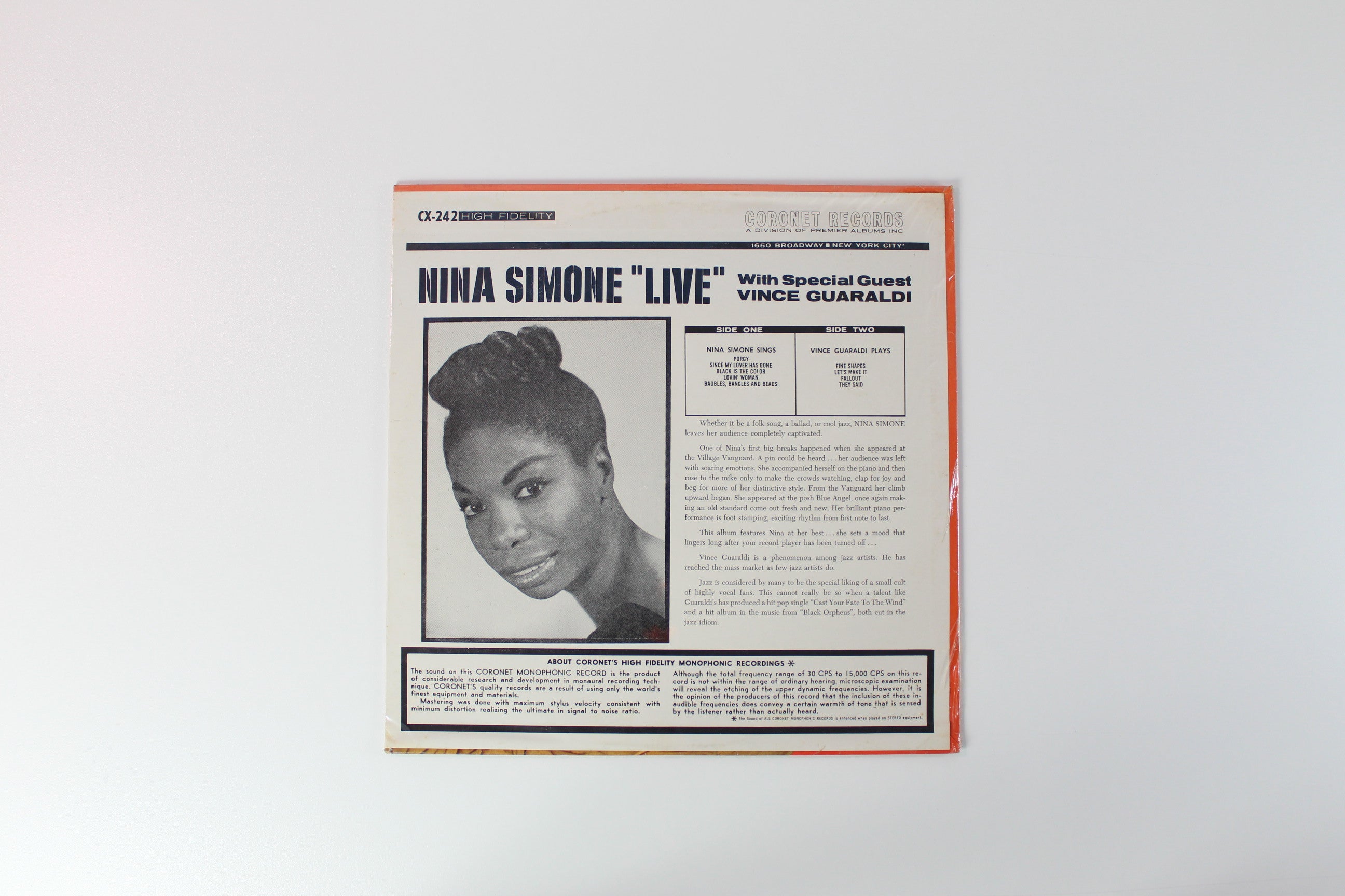 Nina Simone - Live - With Special Guest Vince Guaraldi on Coronet Records - Sealed