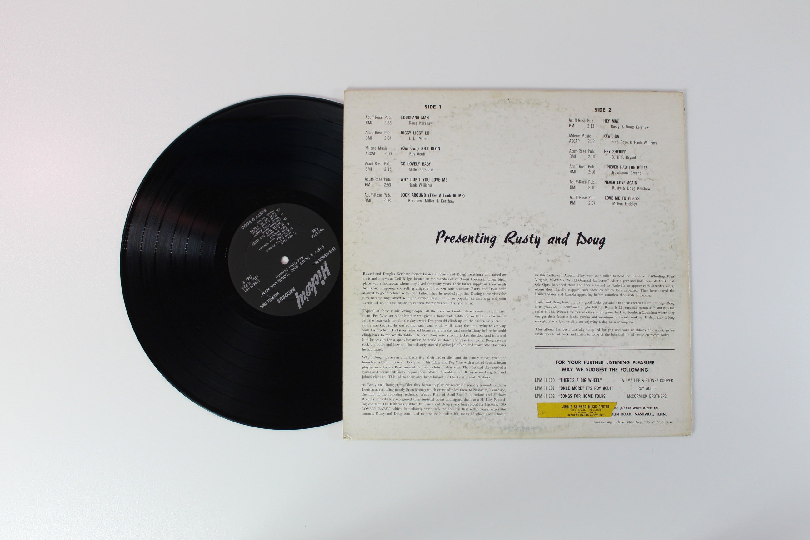 Rusty & Doug Kershaw - Sing Louisiana Man And Other Favorites on Hickory Records