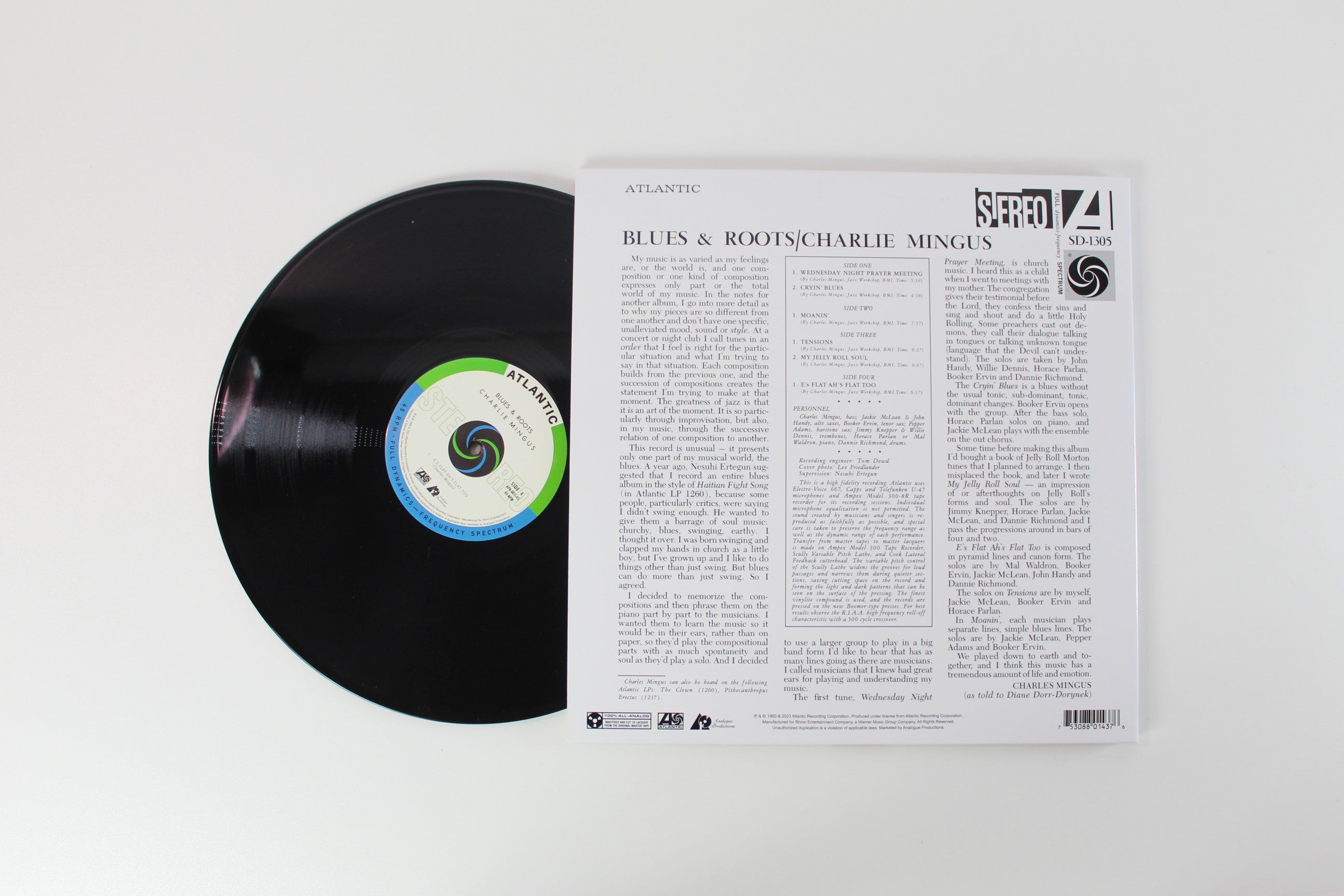 Charles Mingus - Blues & Roots on Atlantic Analogue Productions 2 X 12" 45 RPM Reissue