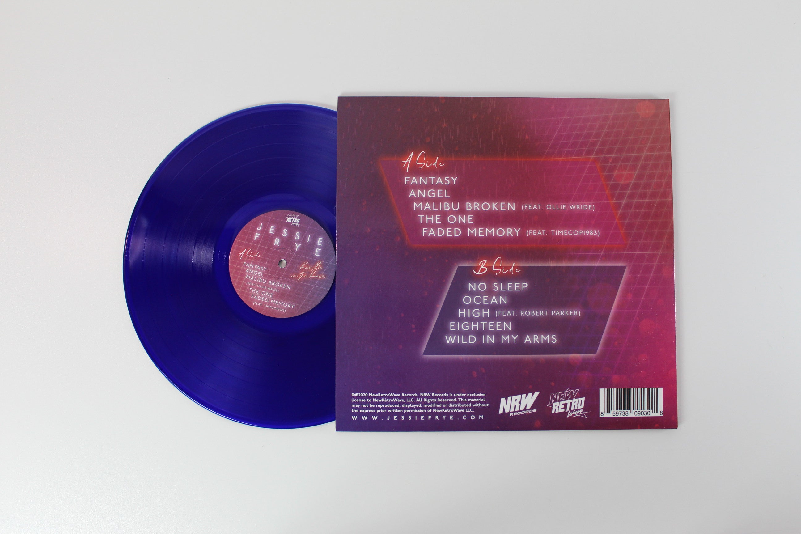 Jessie Frye - Kiss Me In The Rain on NewRetroWave Blue Vinyl Reissue