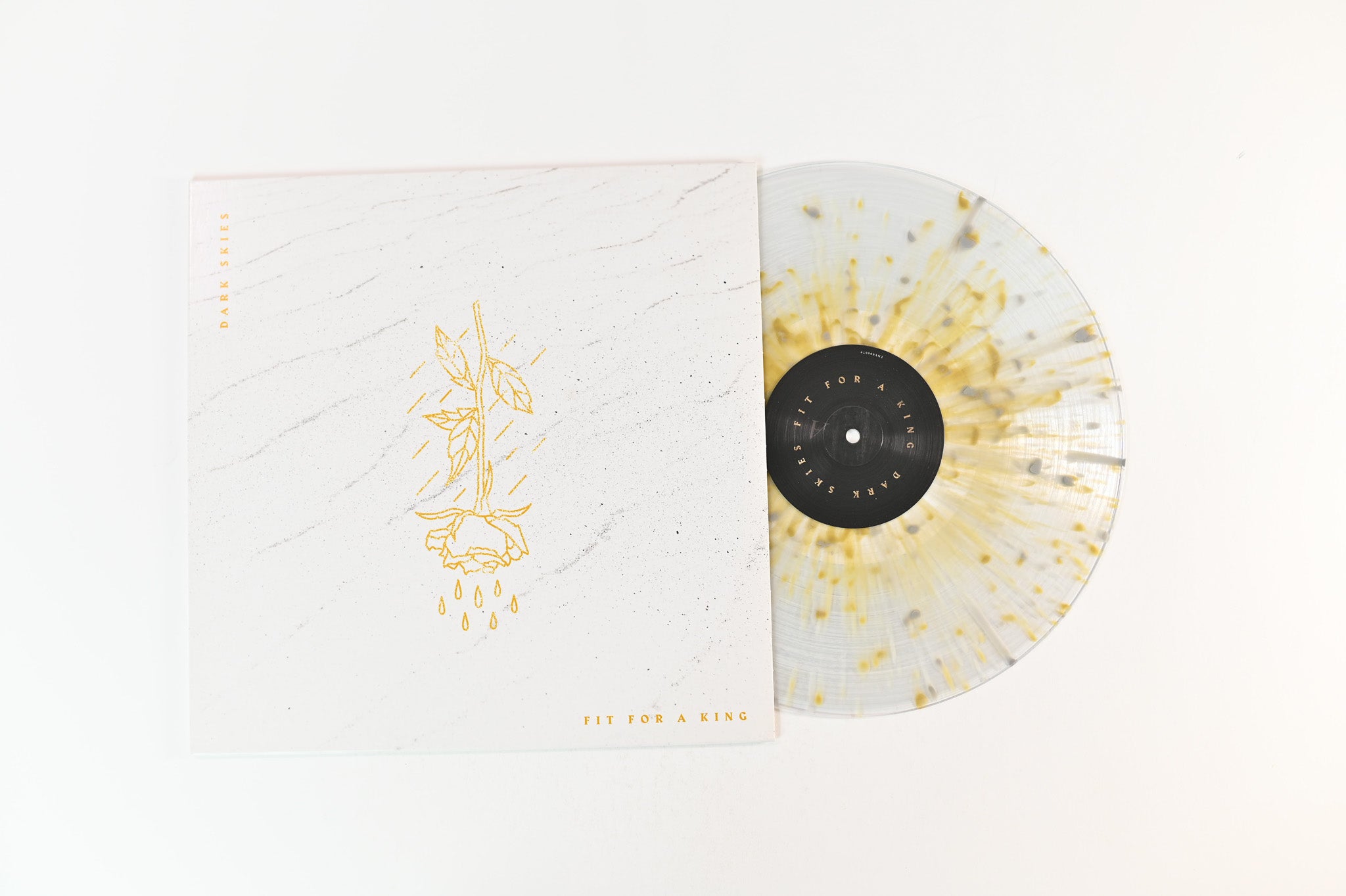 Fit For A King - Dark Skies on Solid State Clear With Gold & Gray Splatter