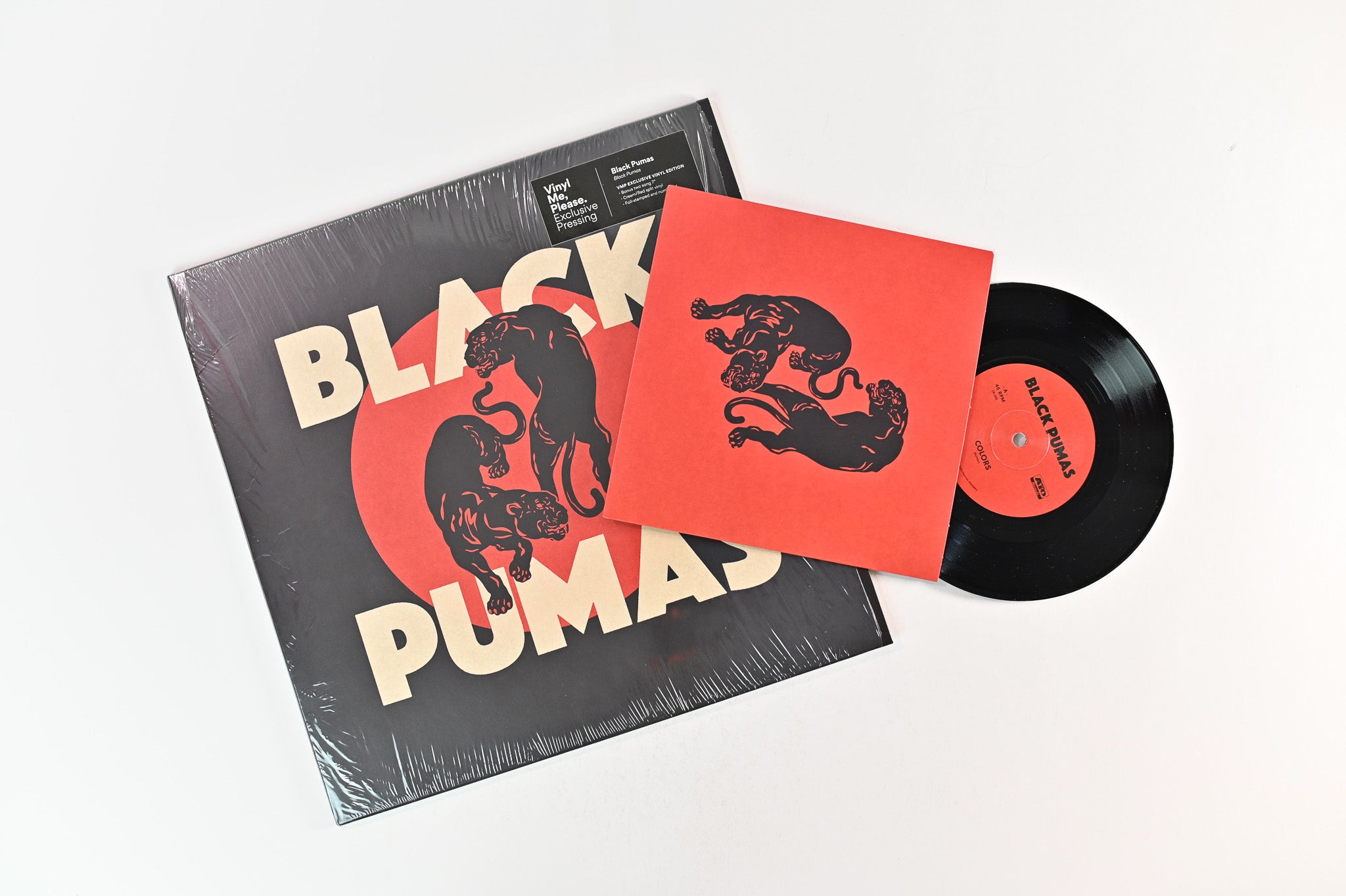 Black Pumas - Black Pumas on ATO Vinyl Me Please Ltd Numbered Cream & Red Split Plus Bonus 7"
