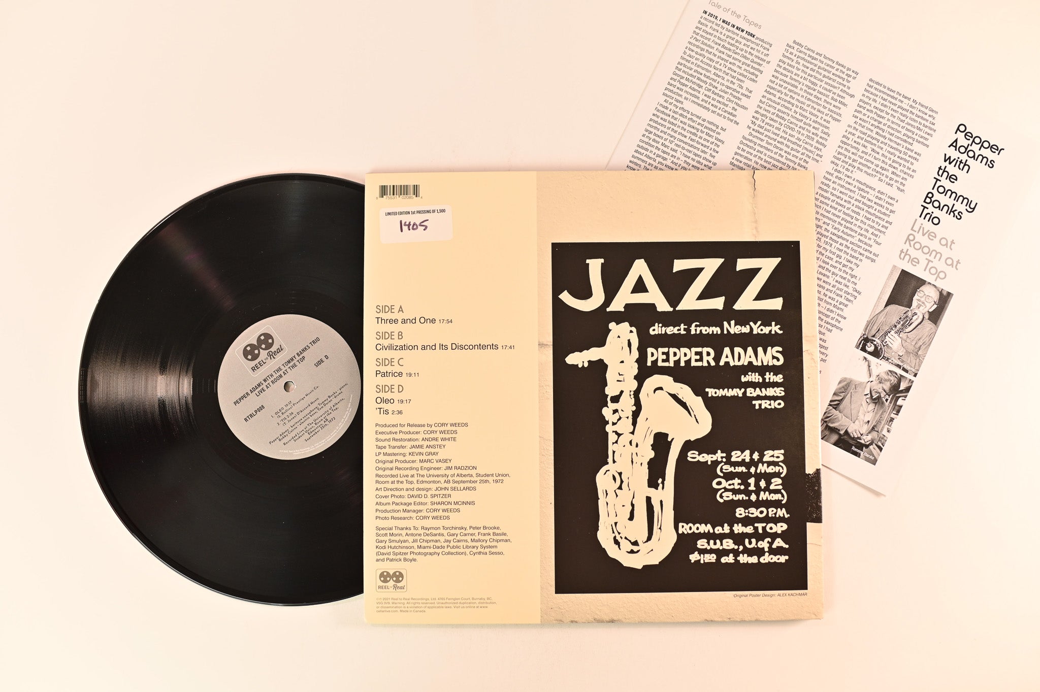 Pepper Adams - Live At Room At The Top on Reel to Real RSD 2022 Ltd Numbered