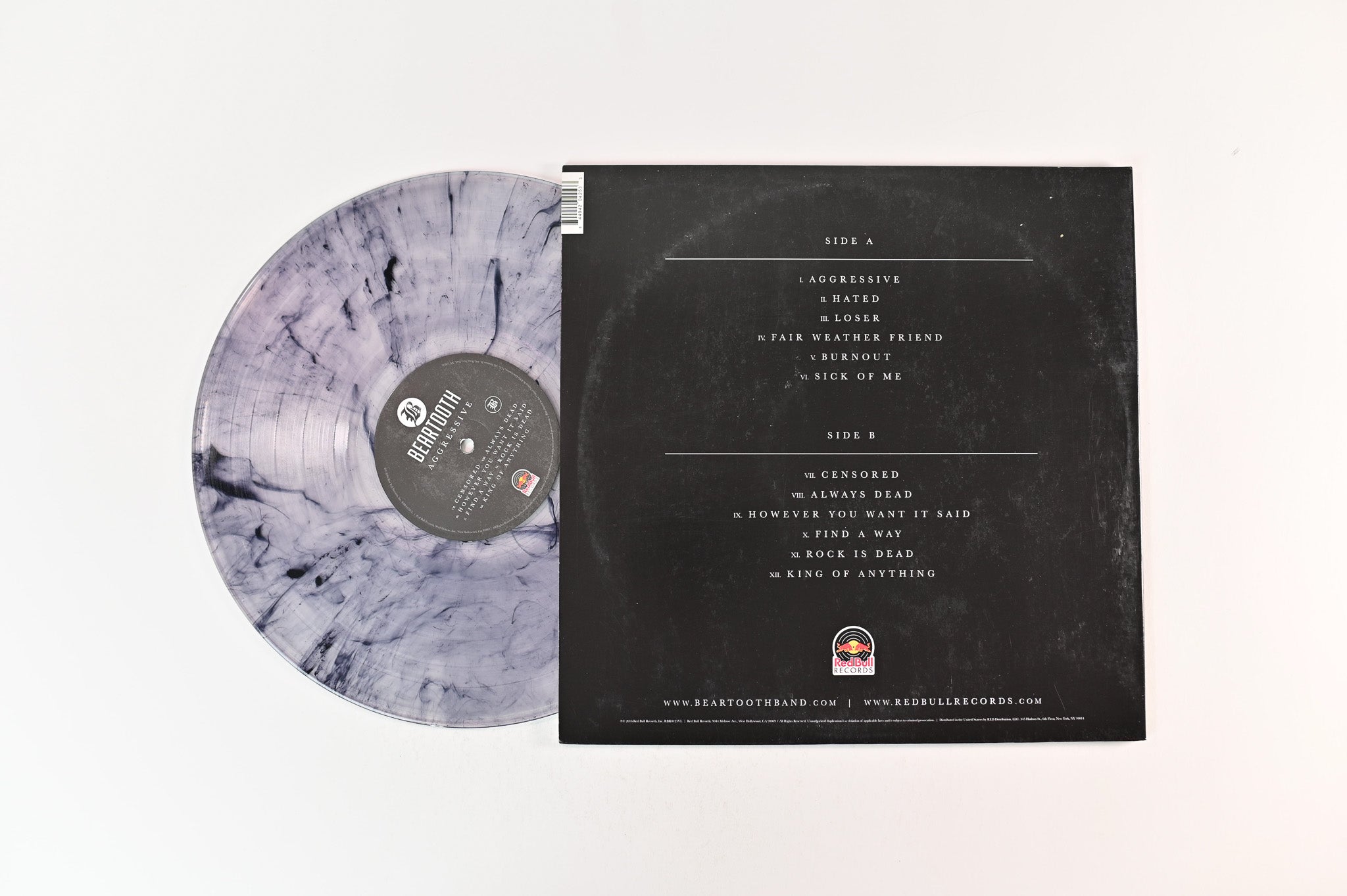 Beartooth - Aggressive on Red Bull Ltd Clear With Black Swirl