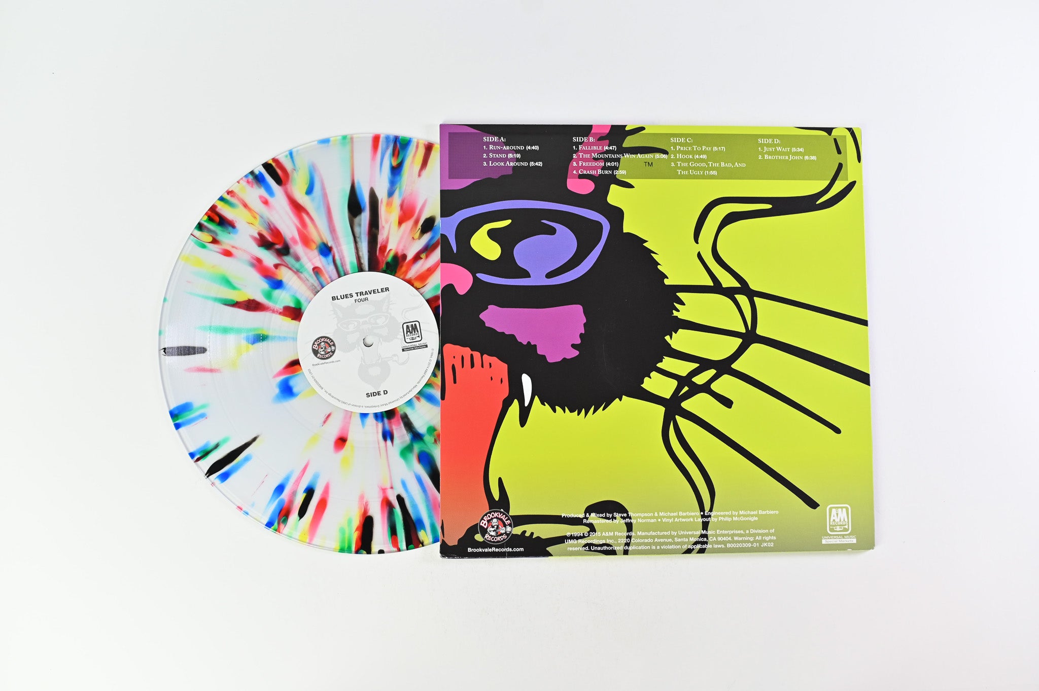 Blues Traveler - Four on Brookvale Ltd Clear With Multicolor Psychedelic Splatter Reissue