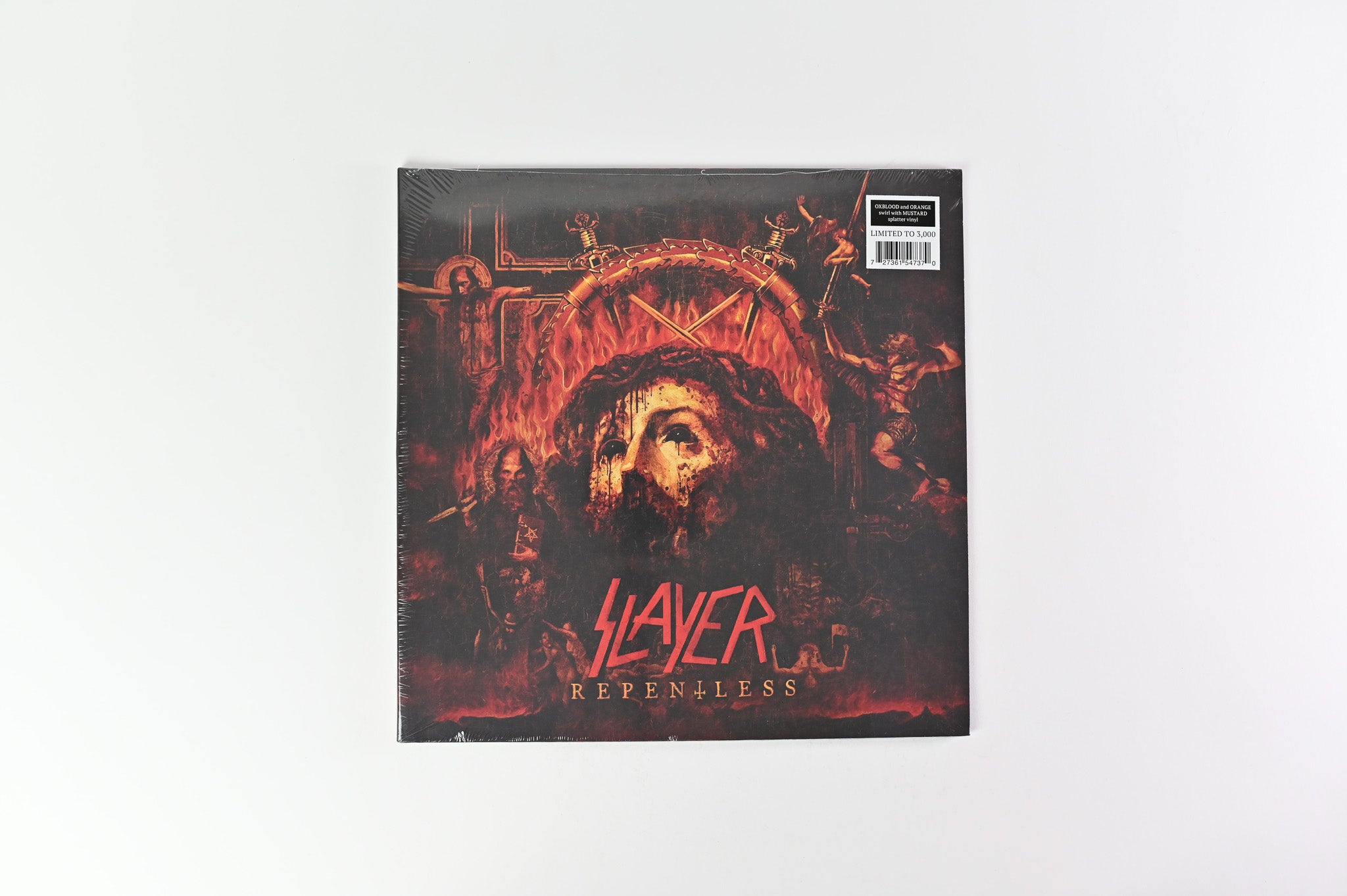 Slayer - Repentless on Nuclear Blast - Oxblood And Orange Swirl w/ Mustard Splatter Colored Vinyl