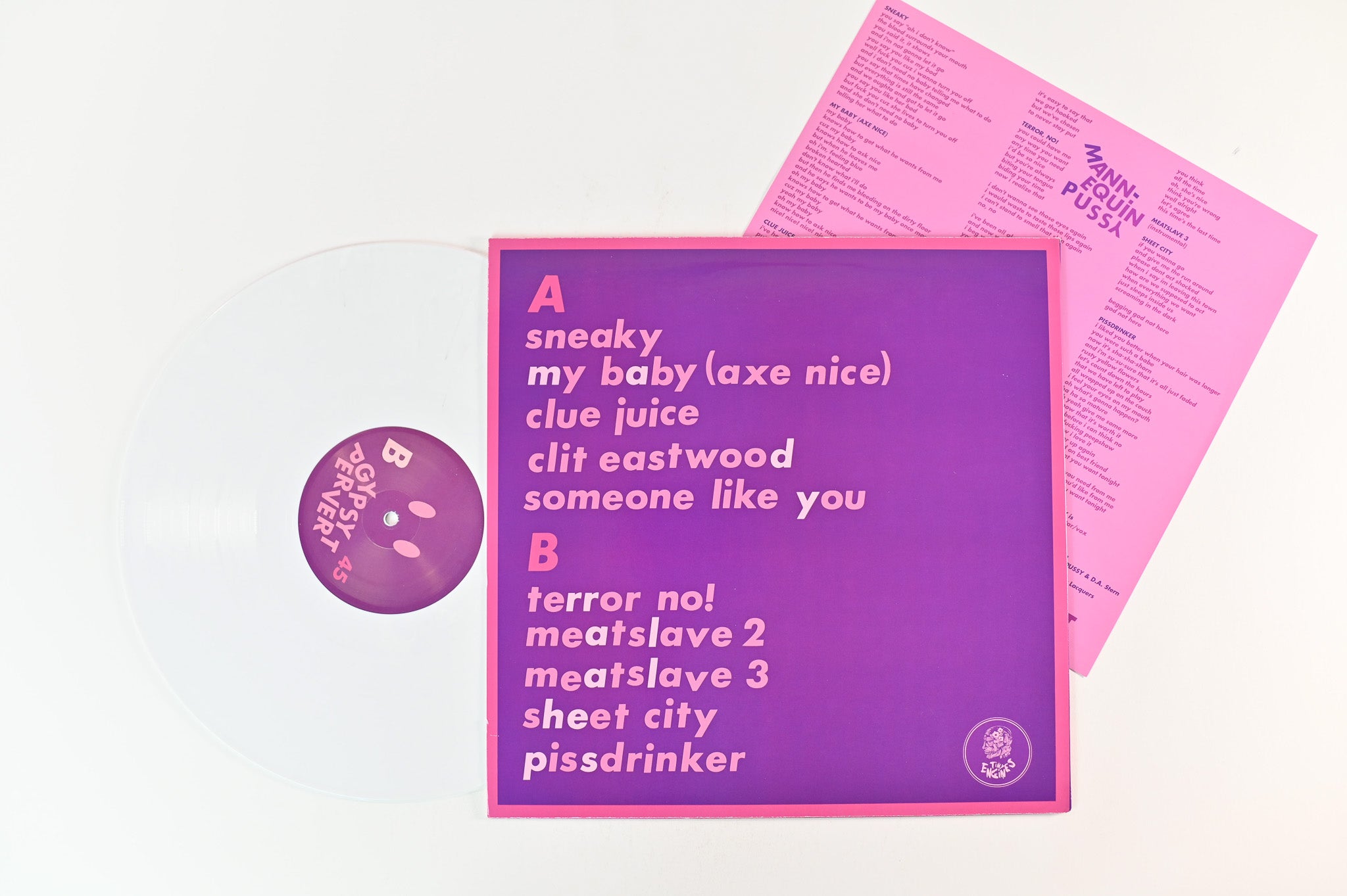 Mannequin Pussy - Gypsy Pervert on Tiny Engines 45 RPM 12" Ltd White Reissue