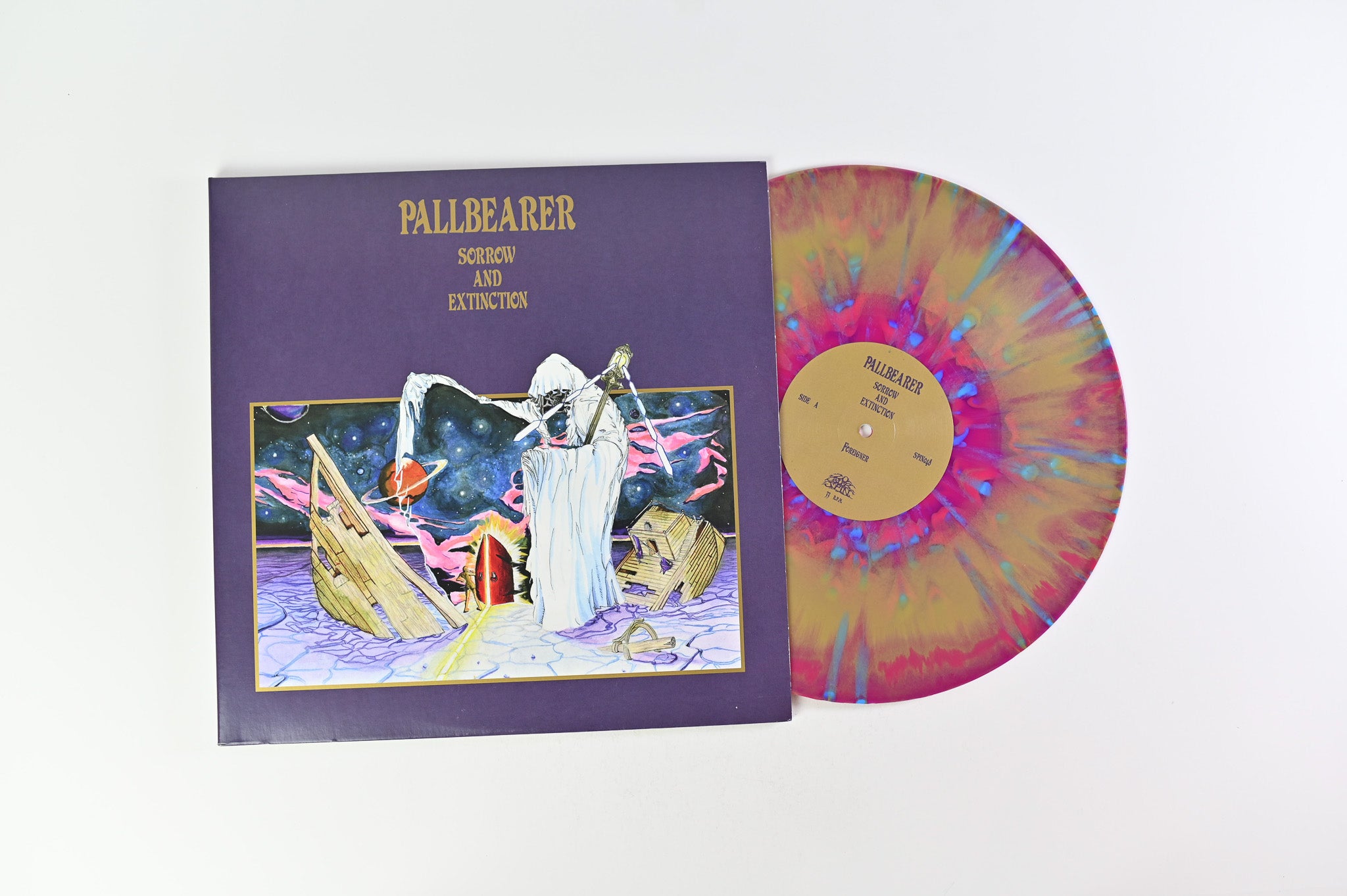 Pallbearer - Sorrow And Extinction on 20 Buck Spin Tri-color Merge w/ Cyan Splatter Reissue