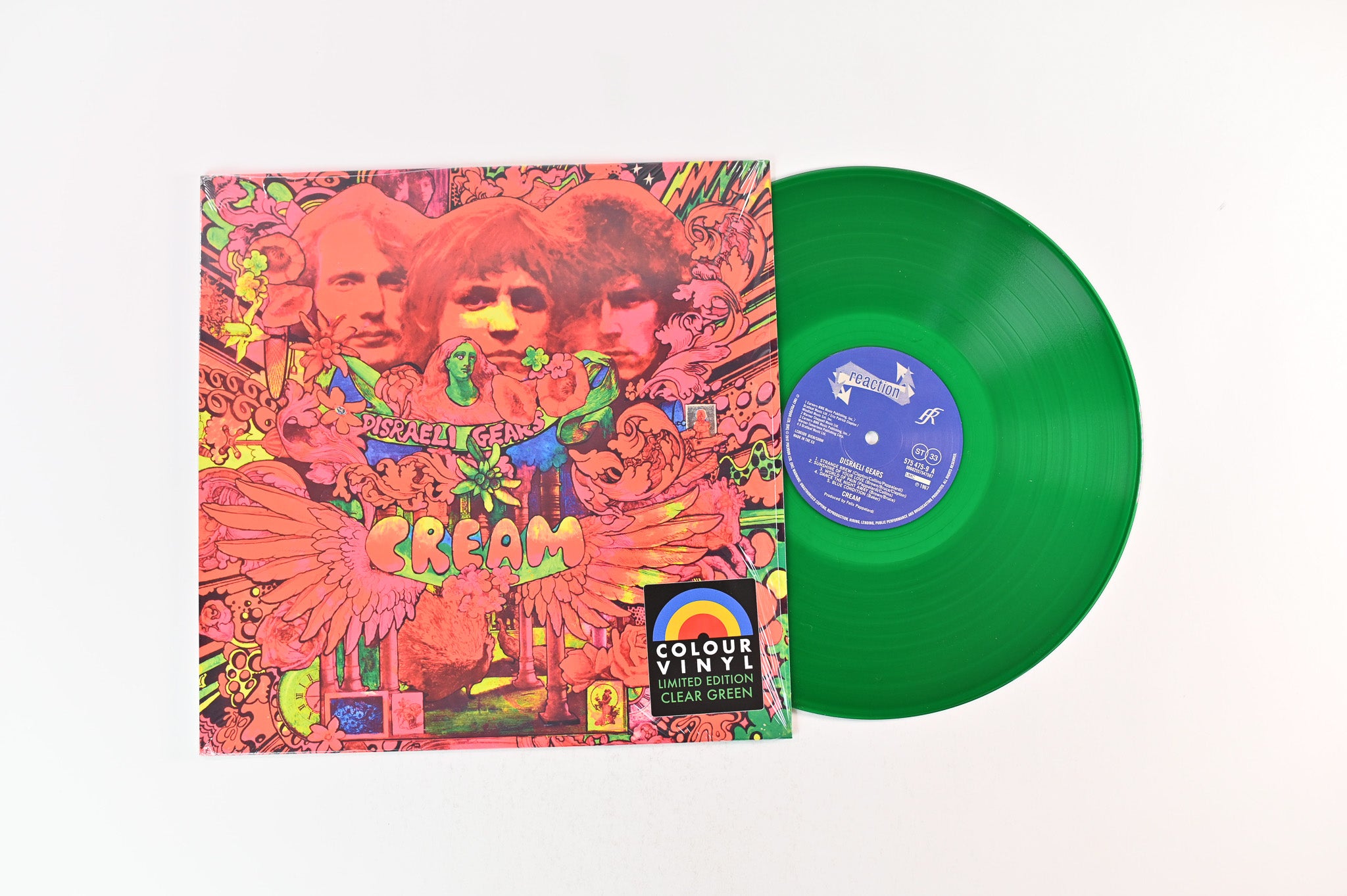 Cream - Disraeli Gears on Polydor Reaction Ltd Clear Green Vinyl Reissue