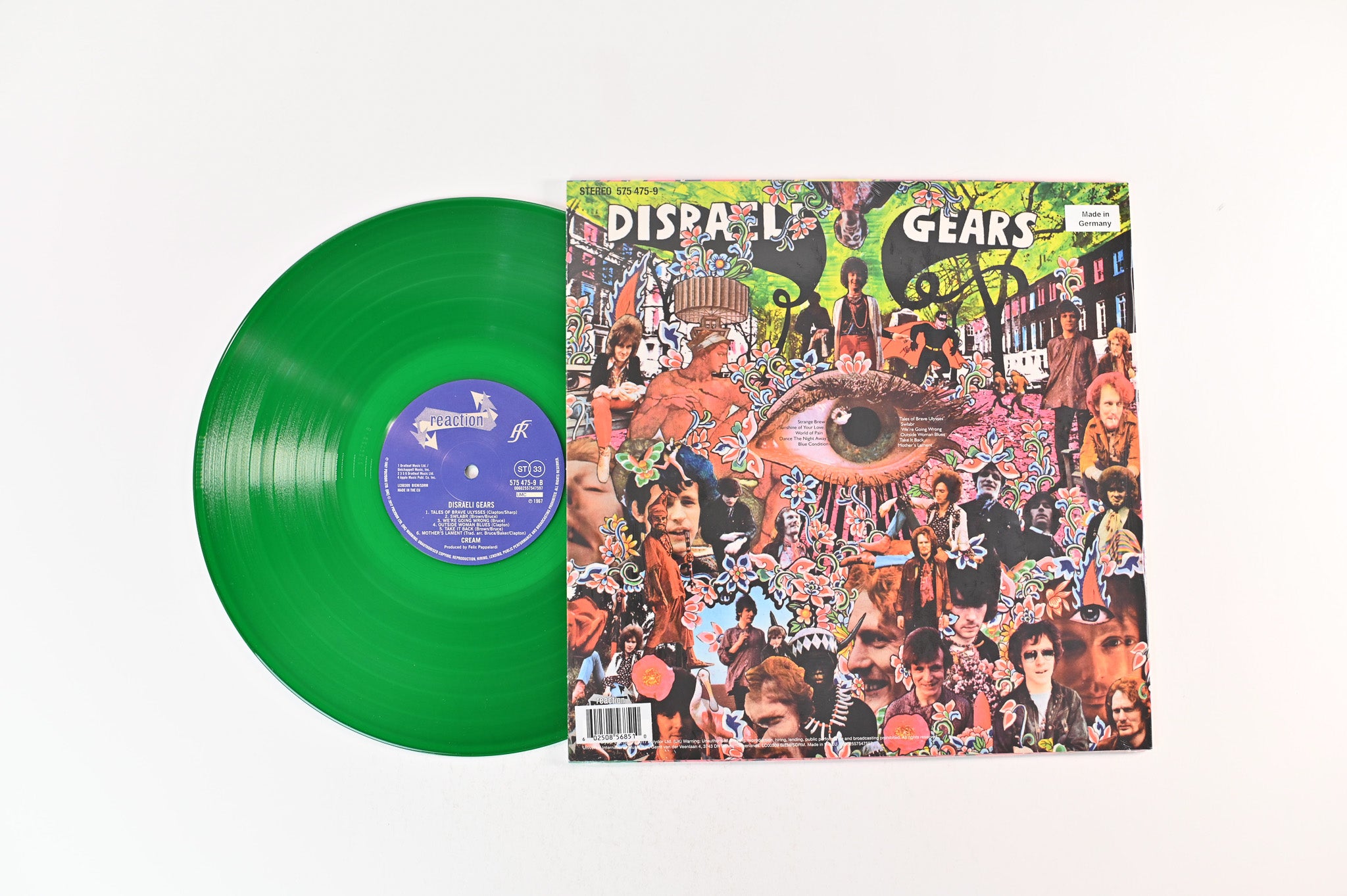 Cream - Disraeli Gears on Polydor Reaction Ltd Clear Green Vinyl Reissue