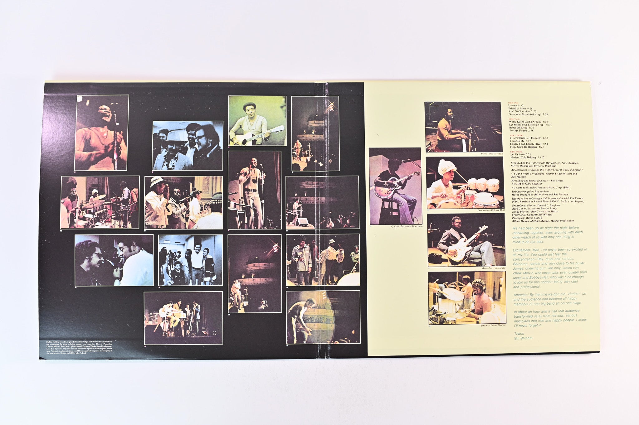 Bill Withers - Bill Withers Live At Carnegie Hall on Mobile Fidelity Sound Lab Ltd Numbered 180 Gram Reissue