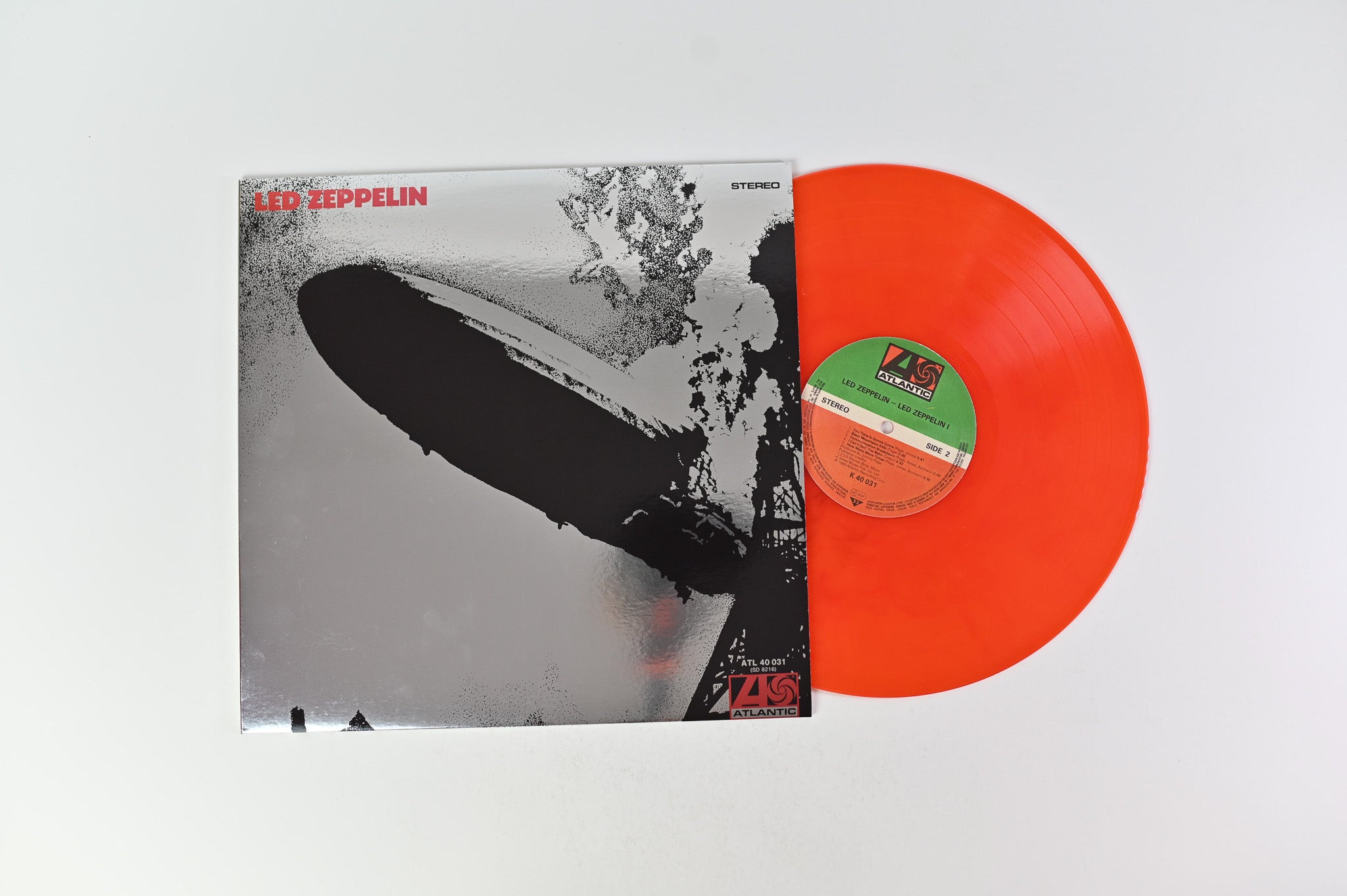 Led Zeppelin - Led Zeppelin on Atlantic Orange Red Marbled German Reissue