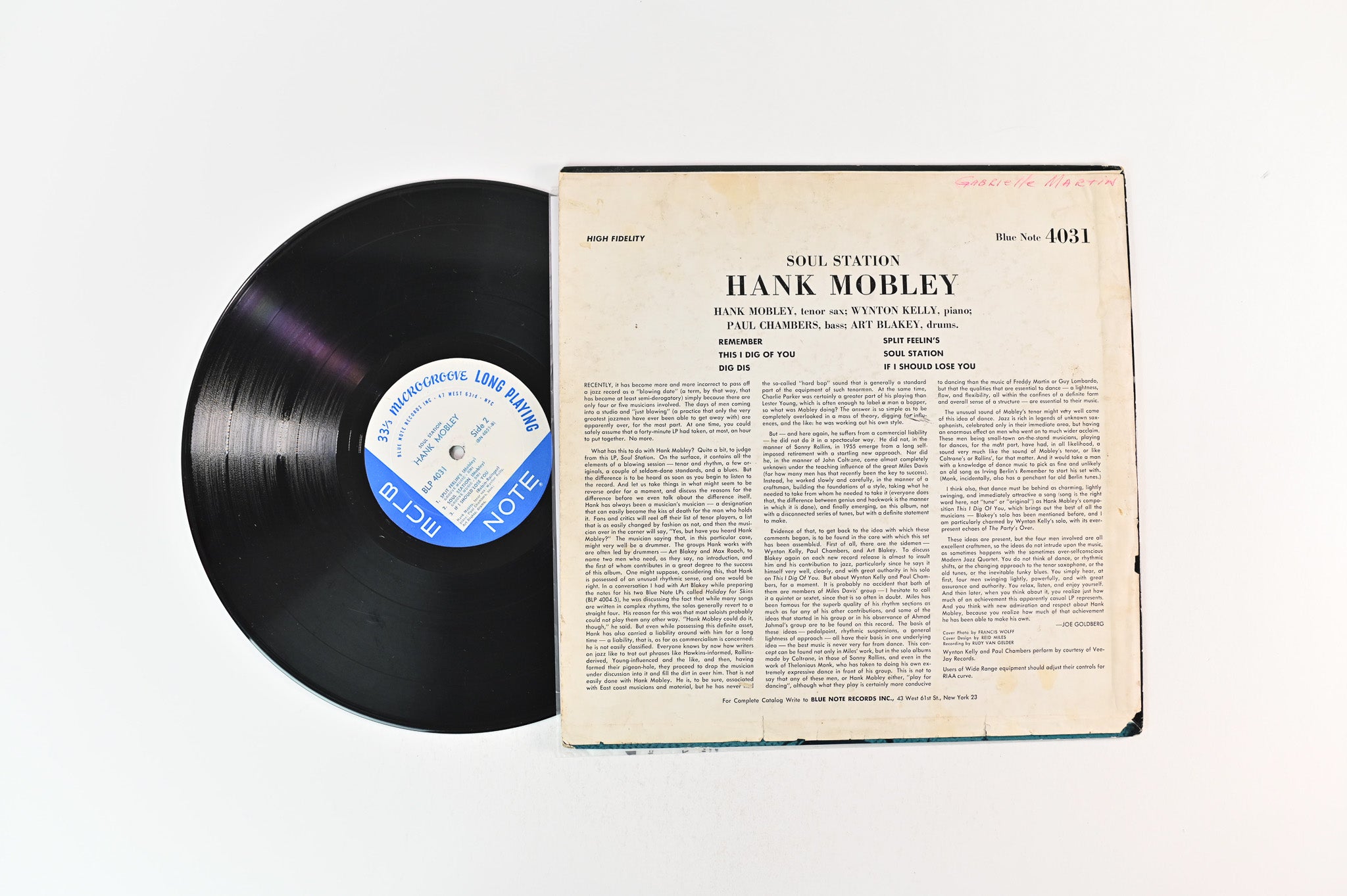 Hank Mobley - Soul Station on Blue Note BLP 4031 47 W 63rd Mono Deep Groove