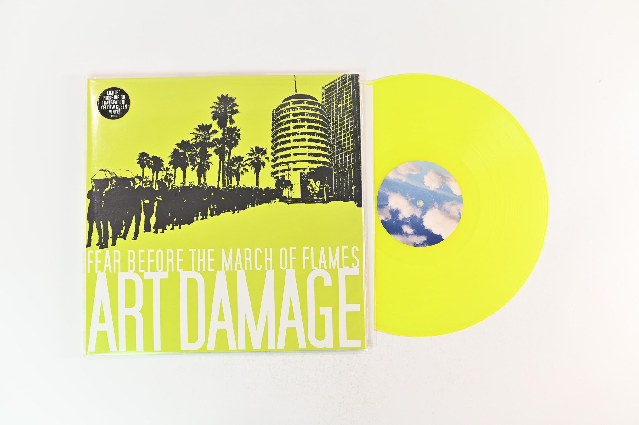 Fear Before The March Of Flames - Art Damage on Equal Vision Ltd 45 RPM Transparent Yellow Green Reissue