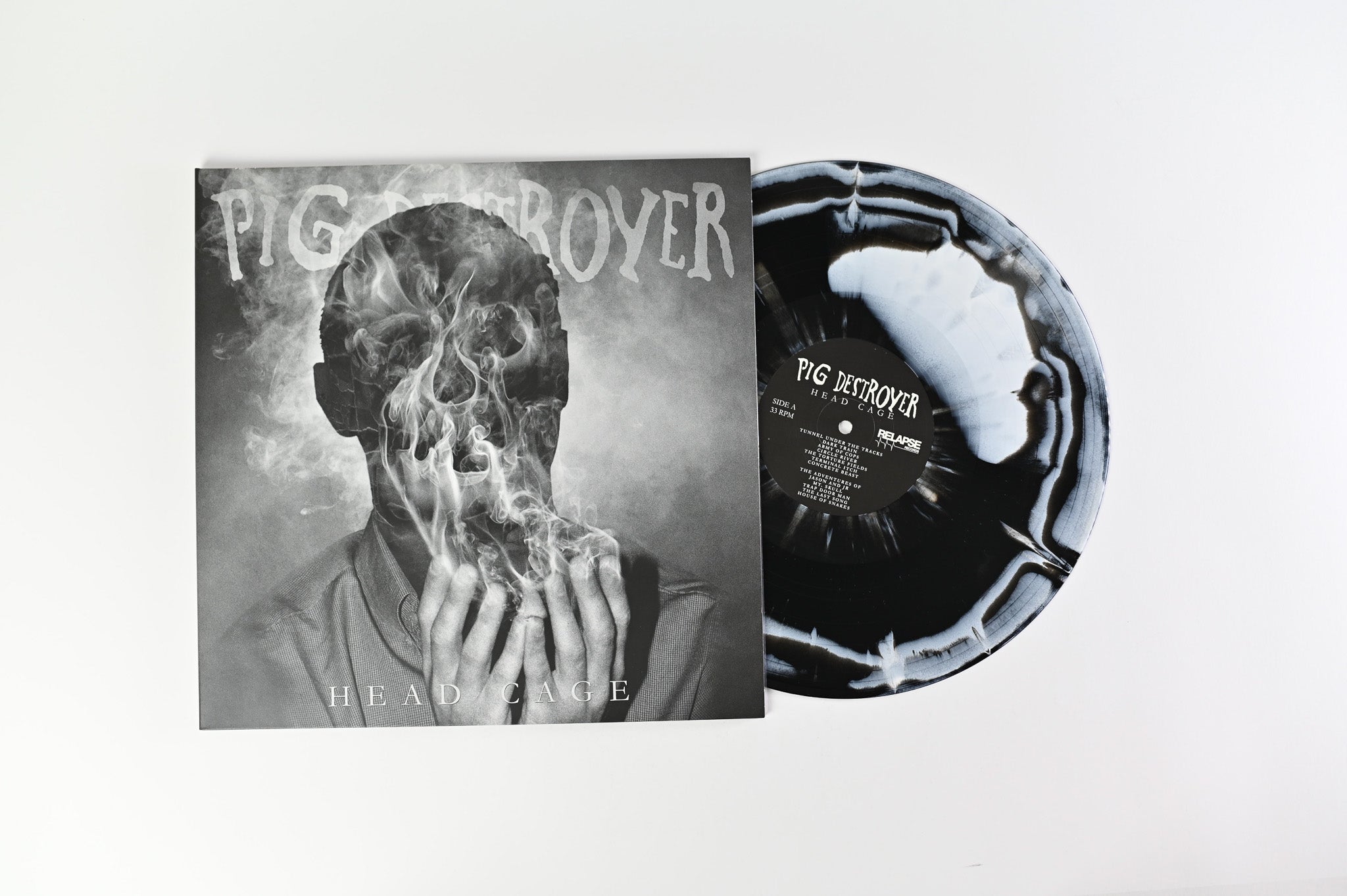 Pig Destroyer - Head Cage on Relapse Records Black & White Merge w/Splatter Vinyl