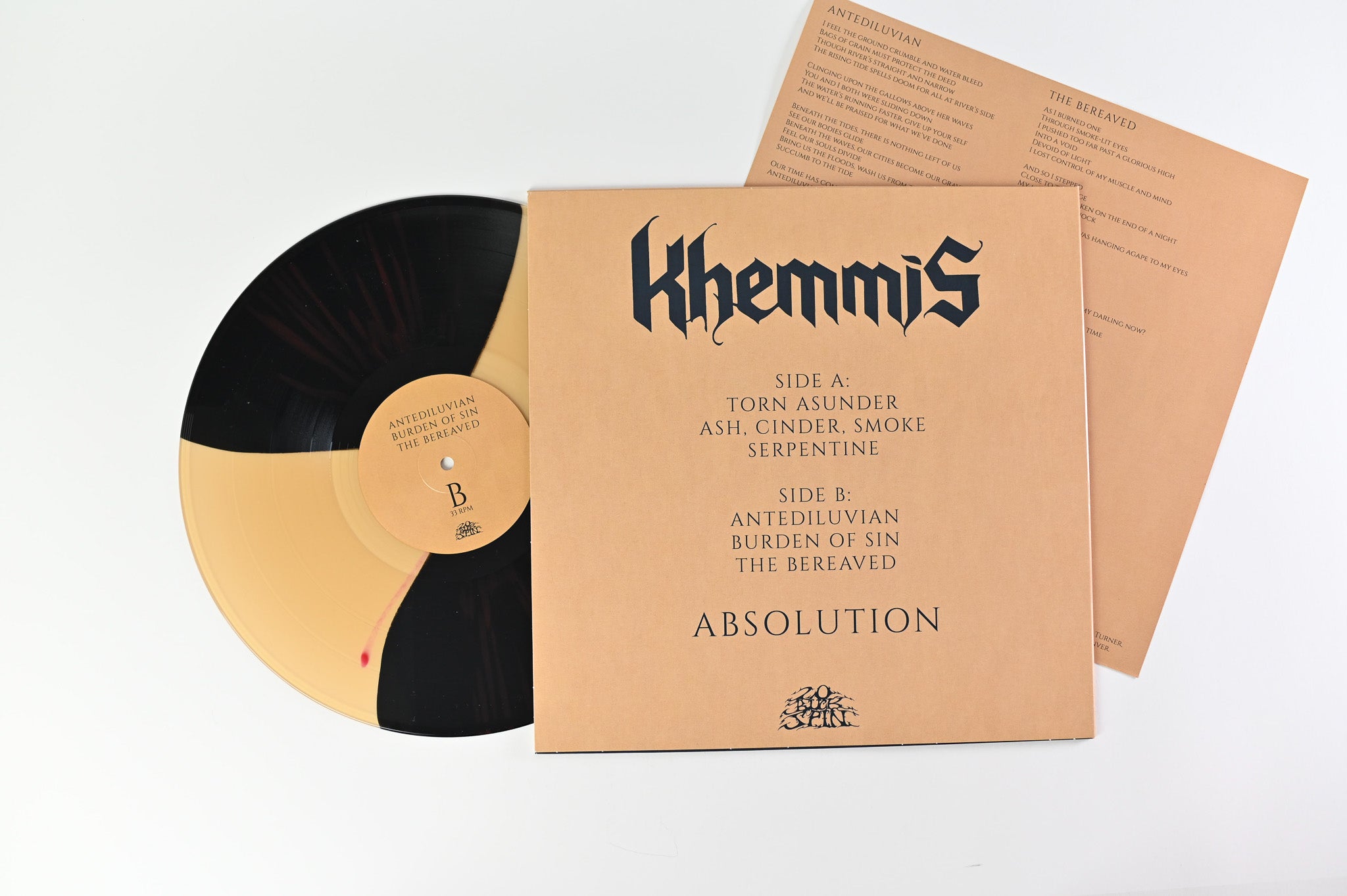 Khemmis - Absolution on 20 Buck Spin Beer/Black Butterfly w/Red Splatter Vinyl