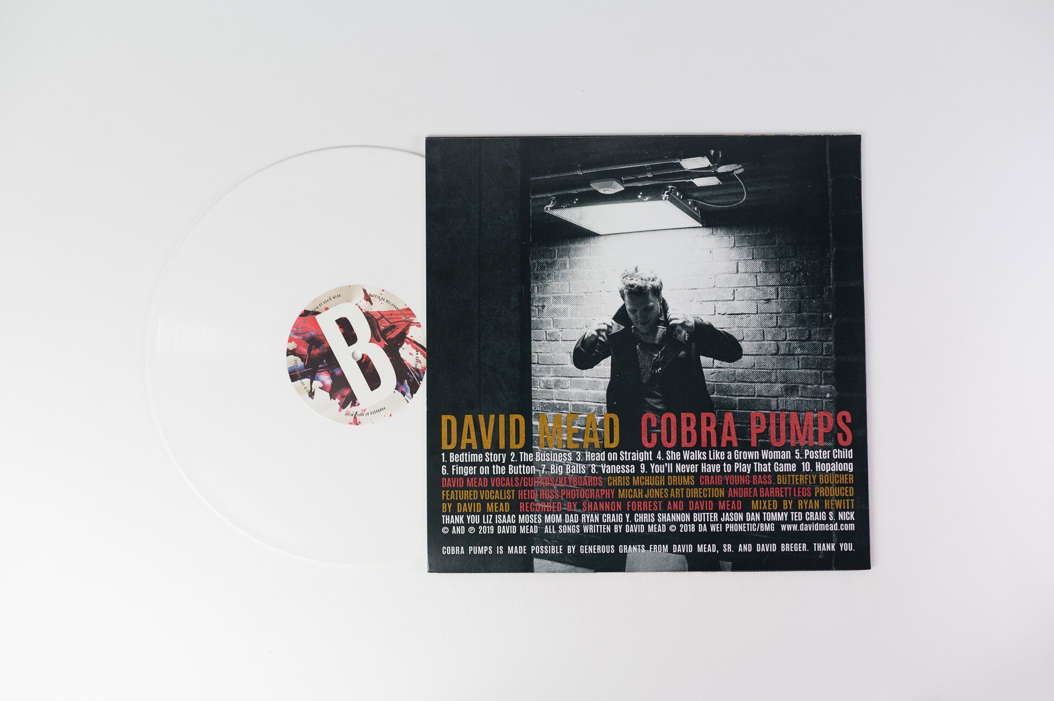 David Mead - Cobra Pumps on White Vinyl