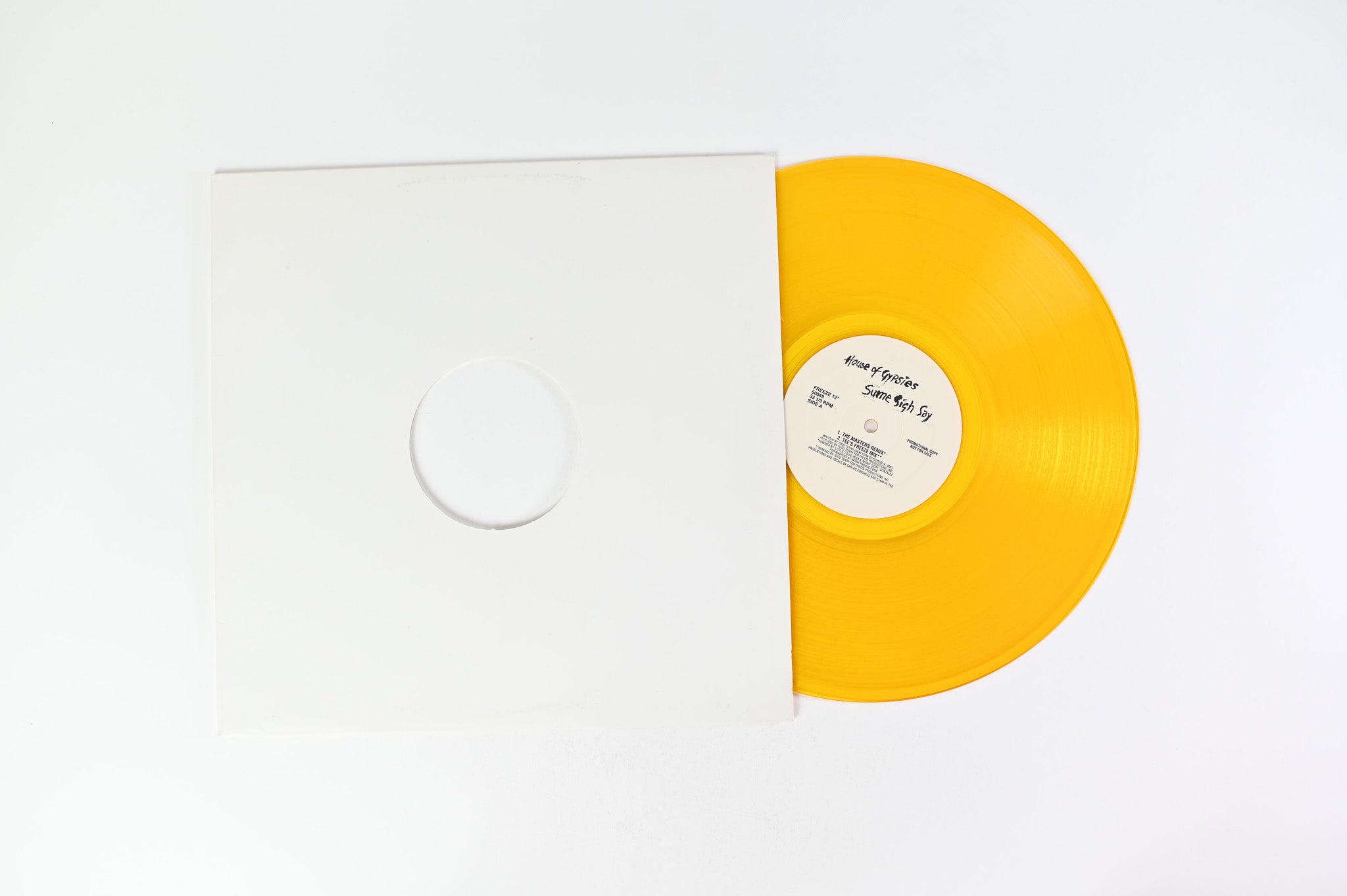 House Of Gypsies - Sume Sigh Say on Freeze Records - Yellow Vinyl Promo 12"