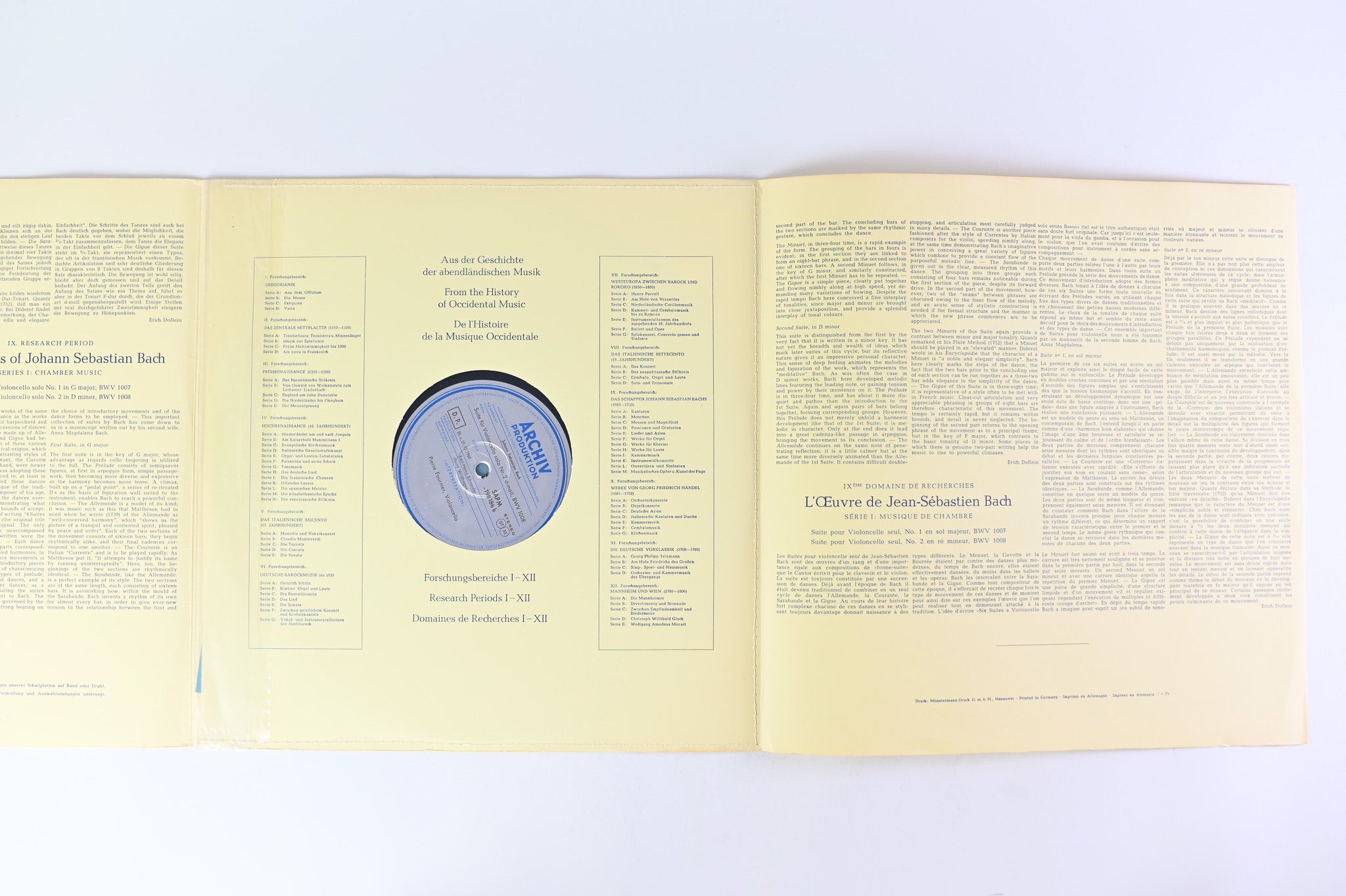 Johann Sebastian Bach – Pierre Fournier – Suiten Für Violoncello Solo N°1 & 2 on Archiv Produktion