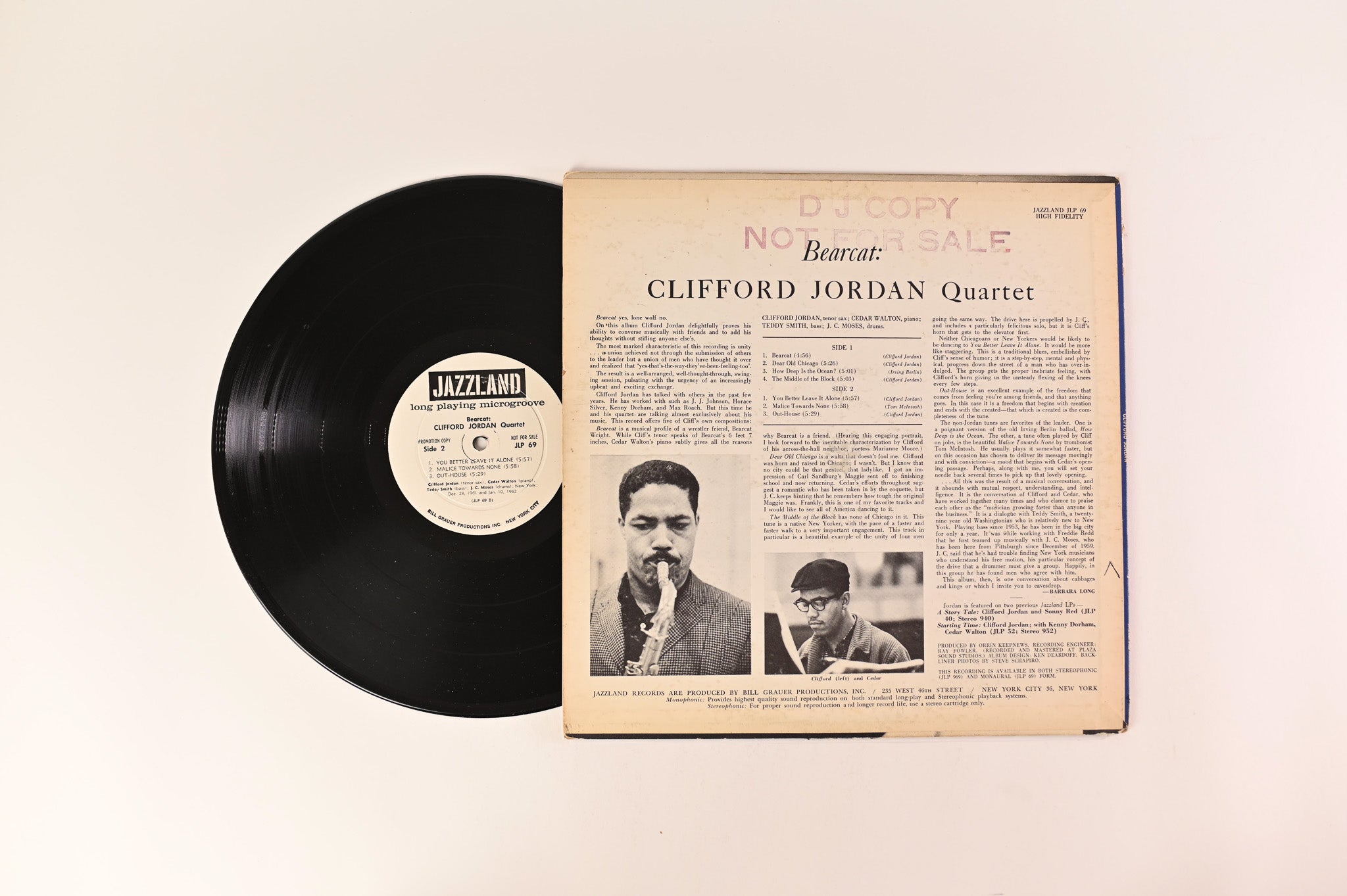 Clifford Jordan Quartet - Bearcat on Jazzland Mono Deep Groove PROMO