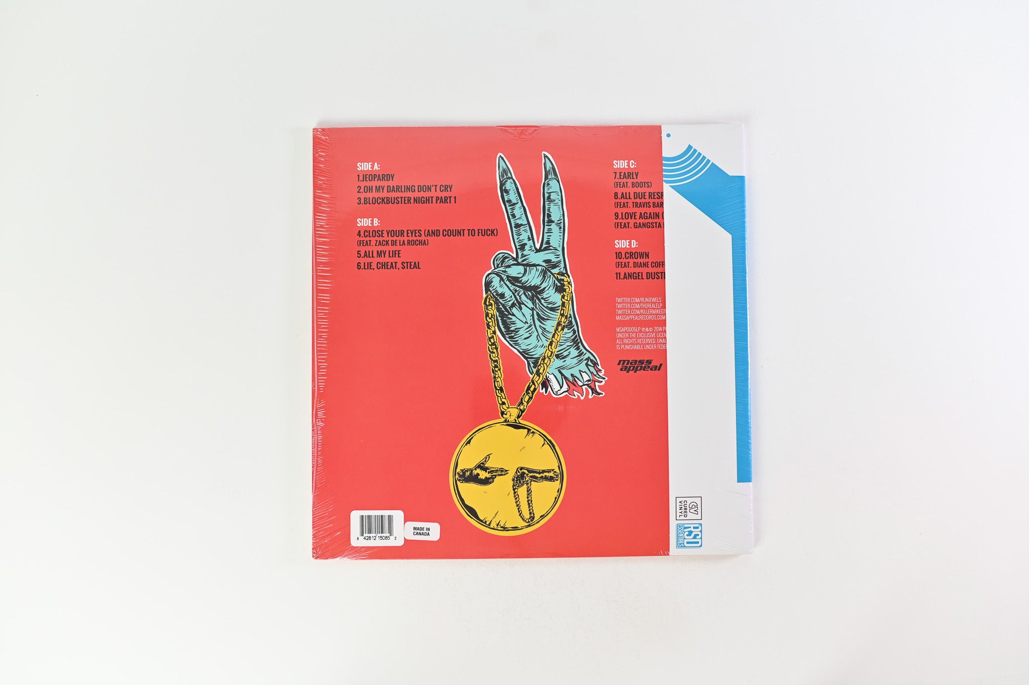 Run The Jewels - Run The Jewels 2 on Mass Appeal - Clear w/ Red & Teal Splatter Vinyl - Sealed