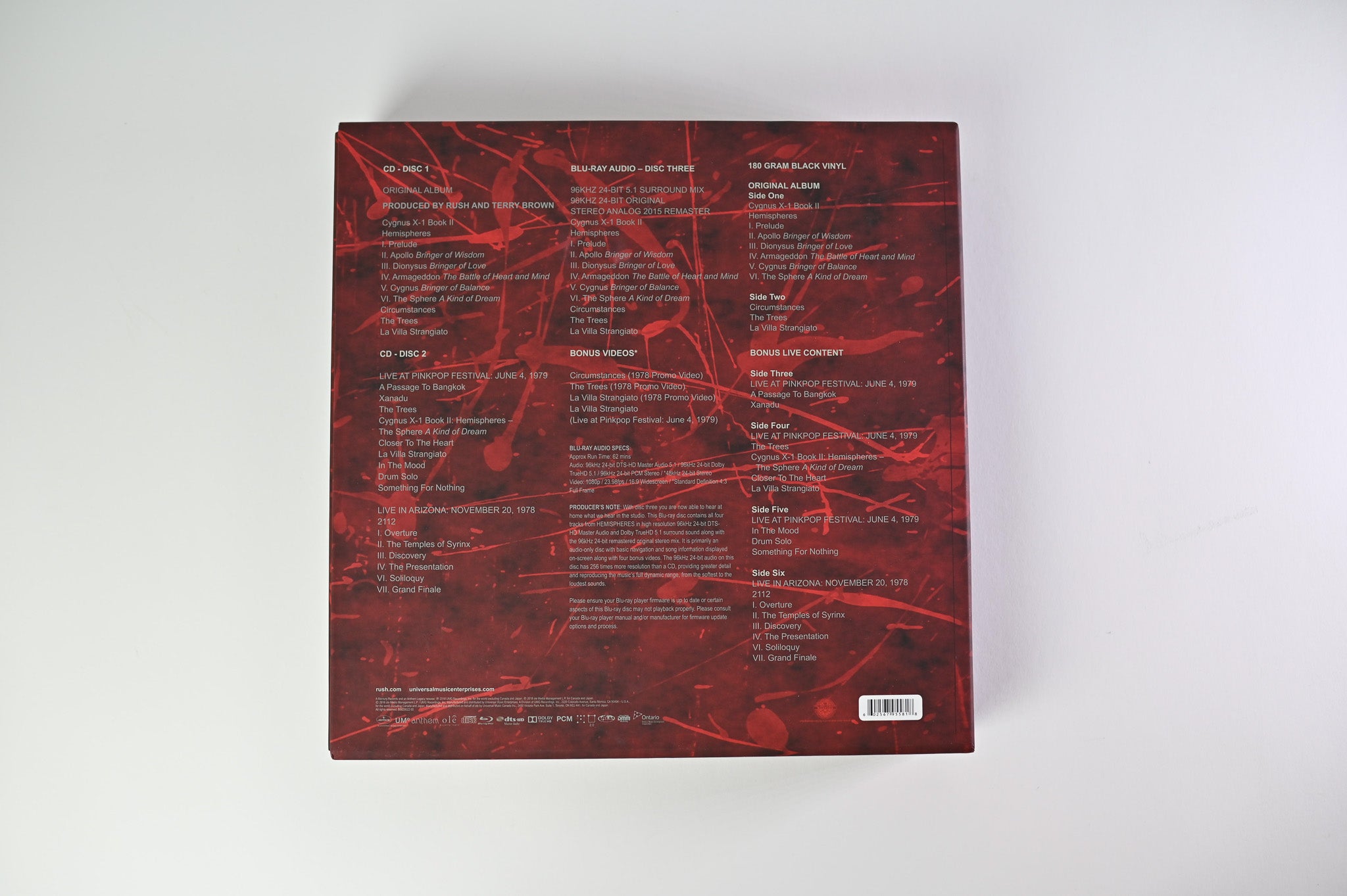 Rush - Hemispheres 40th Anniversary Super Deluxe on Anthem Mercury Ltd Box Set Reissue
