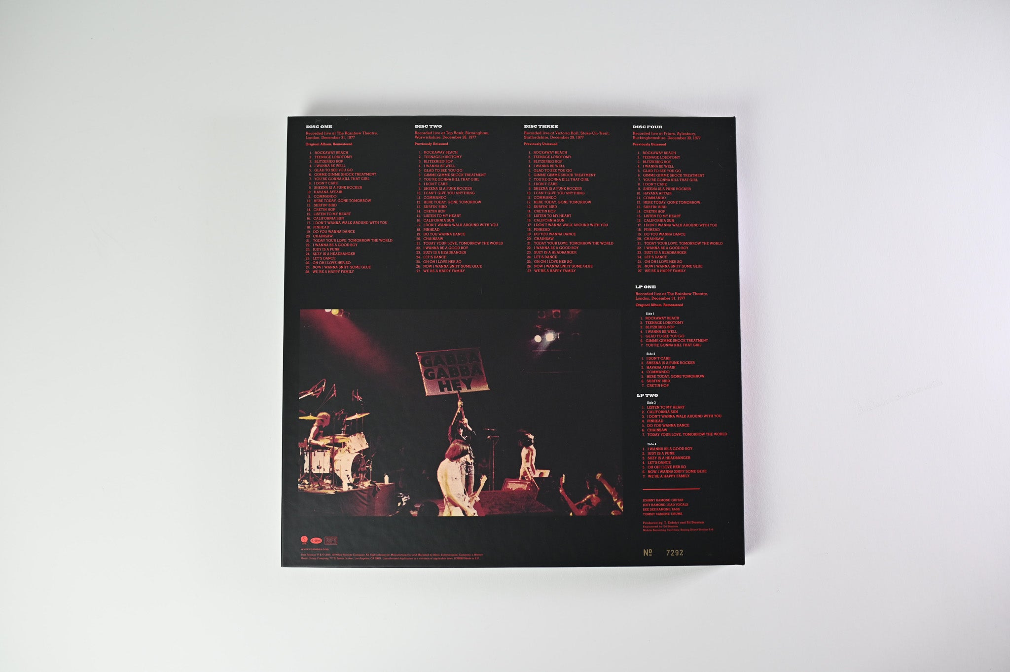 Ramones - It's Alive on Sire Rhino Ltd Numbered 40th Anniversary Box Set Reissue