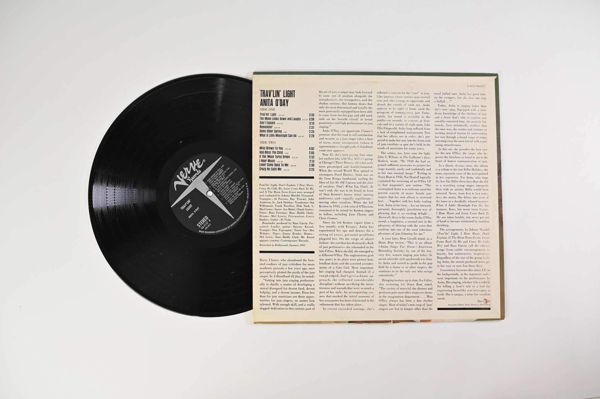 Anita O'Day - Trav'lin' Light on Verve Records - Stereo