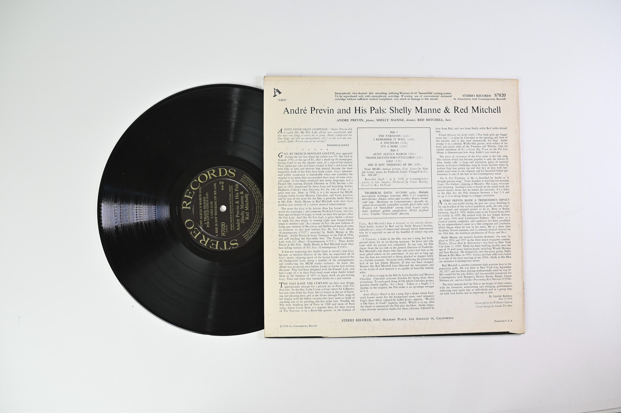 André Previn & His Pals - Modern Jazz Performances Of Songs From Gigi on Stereo Records