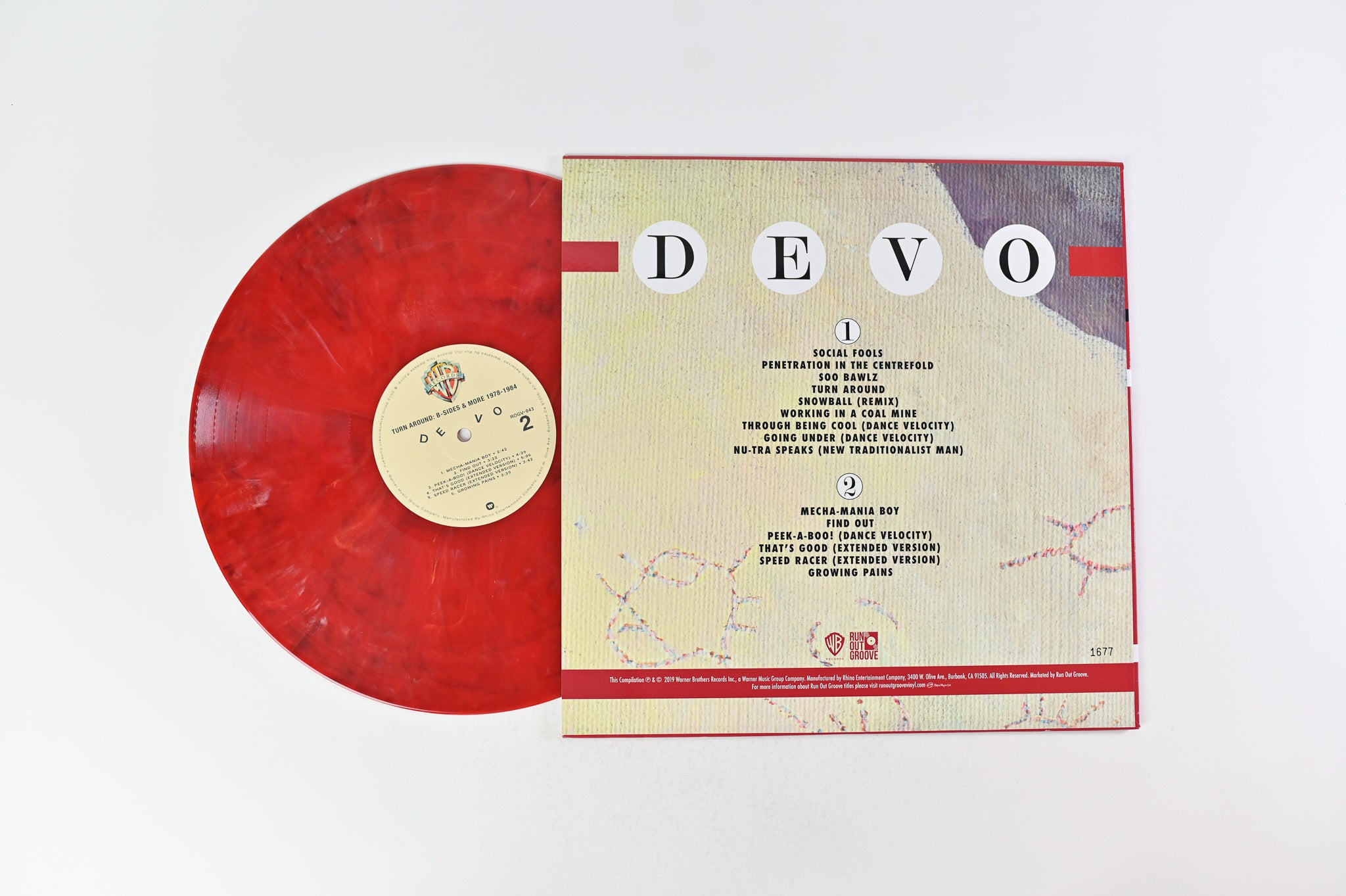 Devo - Turn Around: B-Sides & More (1978-1984) on Run Out Groove Ltd Numbered Red w/White & Black Marble