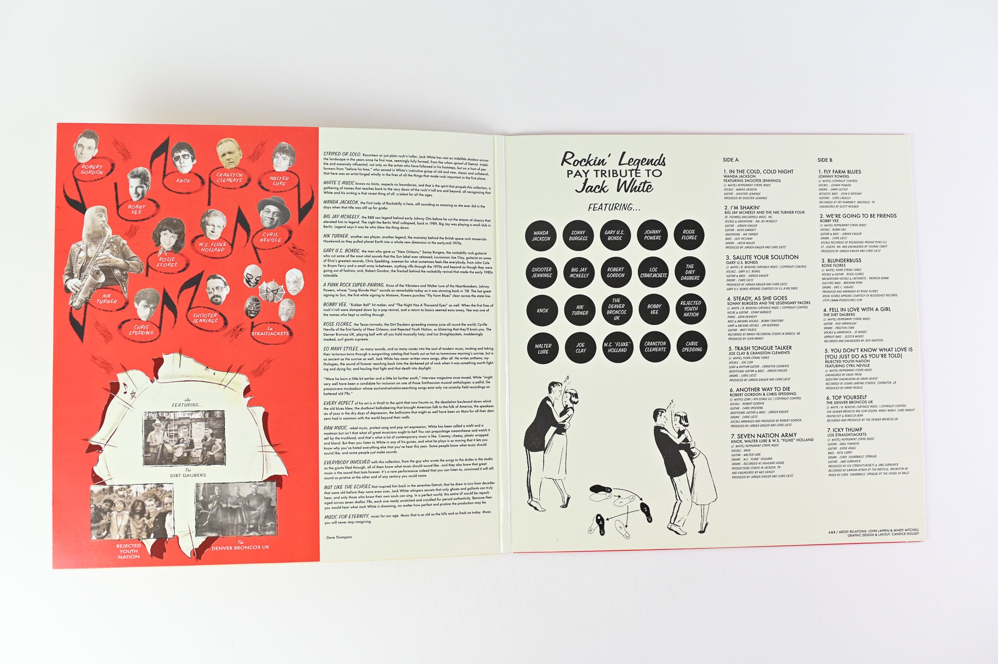 Various - Rockin' Legends Pay Tribute To Jack White Reissue on Red Vinyl on Goldenlane Records