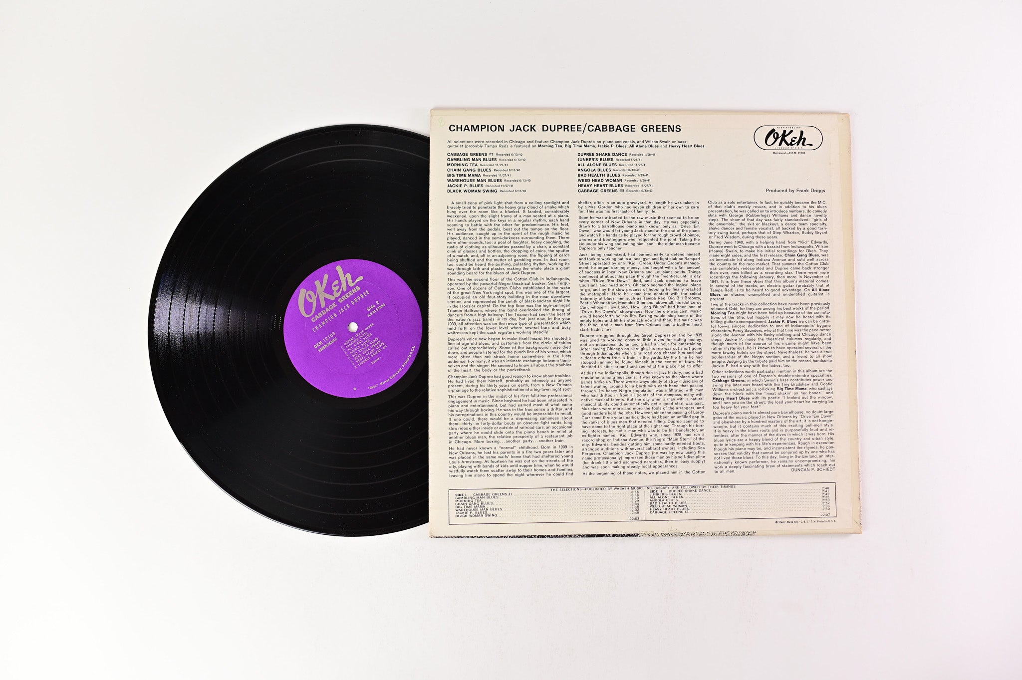 Champion Jack Dupree - Cabbage Greens on Okeh Mono