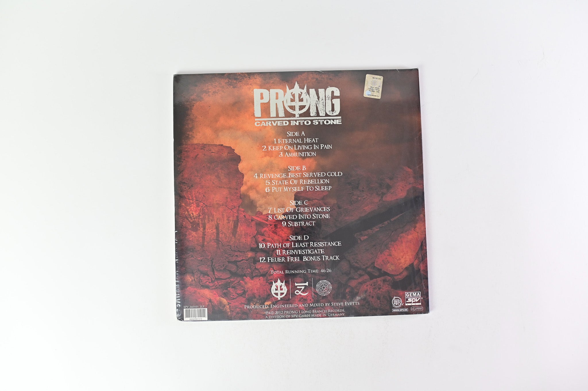 Prong - Carved Into Stone on Long Branch Orange Marbled Sealed