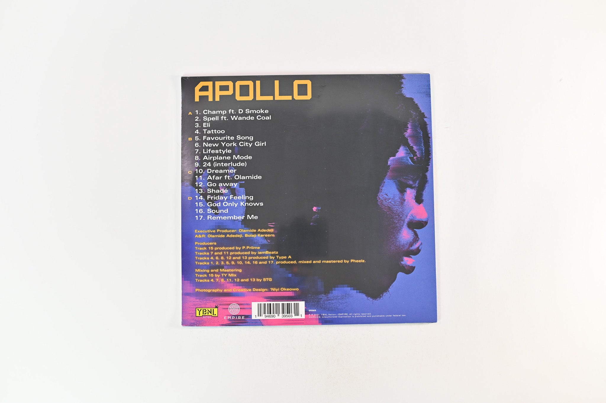 Fireboy DML - Apollo on Ybnl Nation RSD 2020 Ltd Tangerine/Yellow Sealed