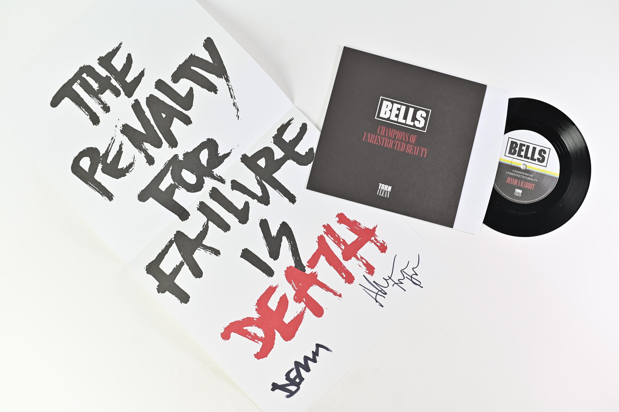 Sleigh Bells - Jessica Rabbit on Torn Clean Red Blood Splatter With 7" & Signed Poster Sealed