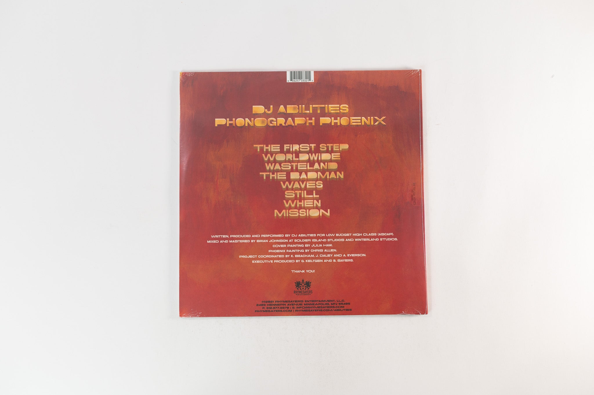 DJ Abilities - Phonograph Phoenix on Rhymesayers Purple Translucent w/ Cloudy Effect Sealed