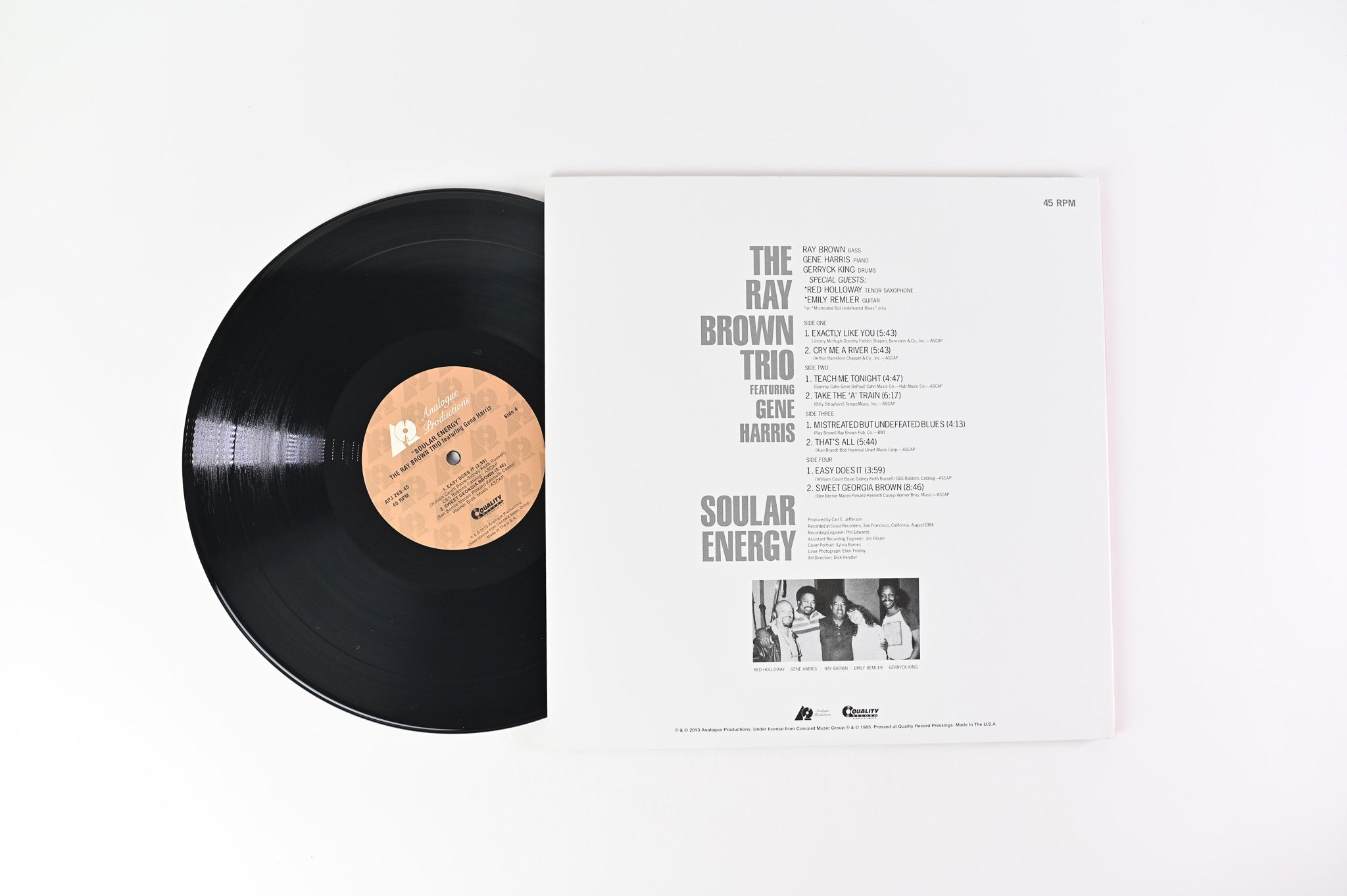 Ray Brown Trio - Soular Energy Analogue Productions Ltd 45 RPM 200 Gram Reissue