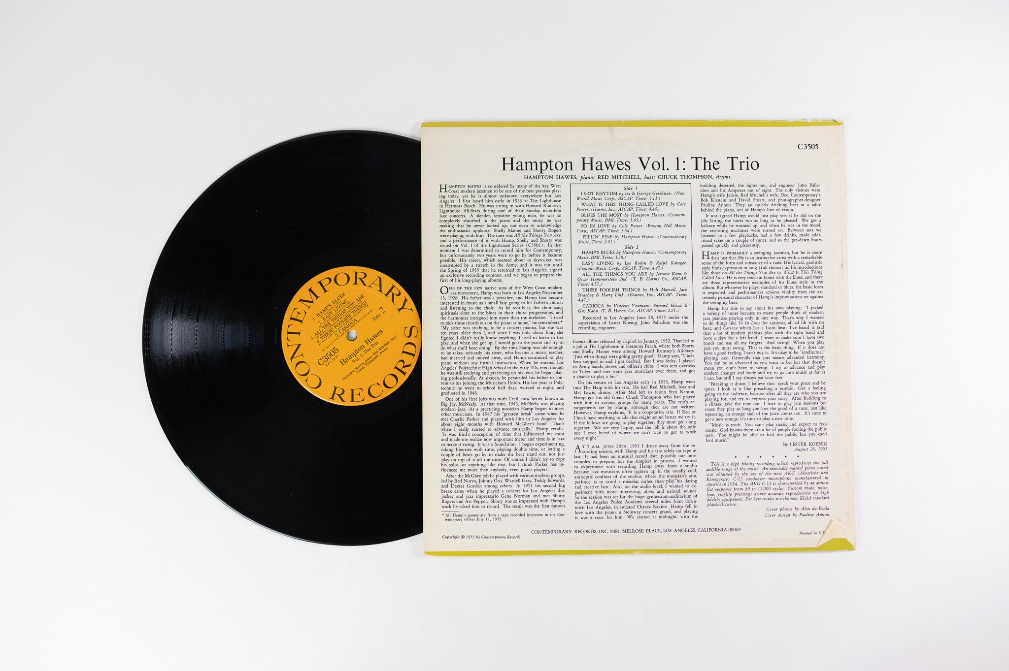 Hampton Hawes Trio - Hampton Hawes Vol. 1: The Trio on Contemporary Records - Mono