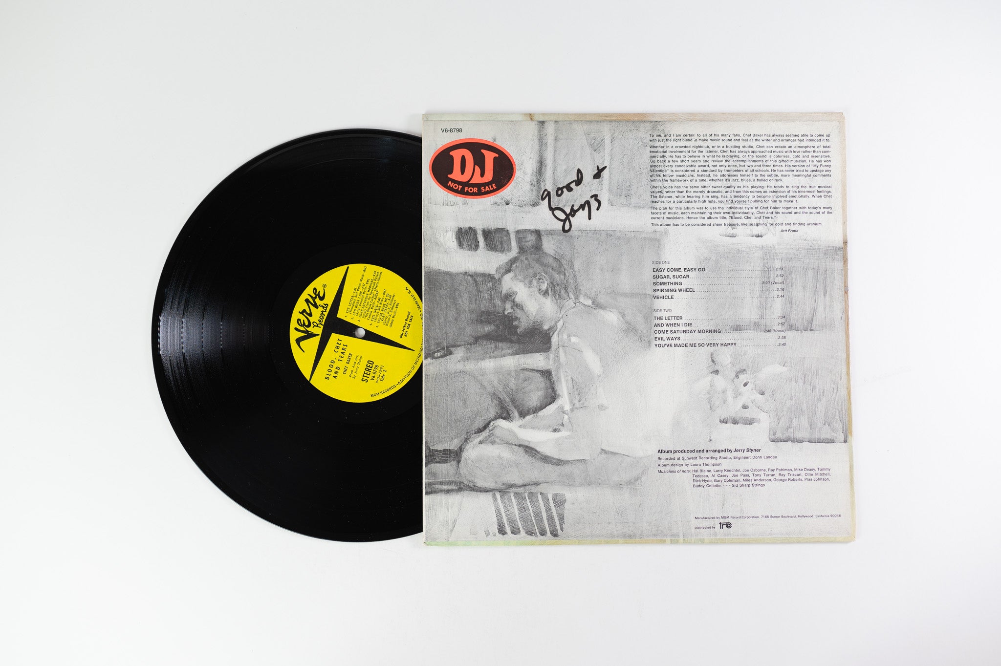 Chet Baker - Blood, Chet And Tears on Verve Records - Promo