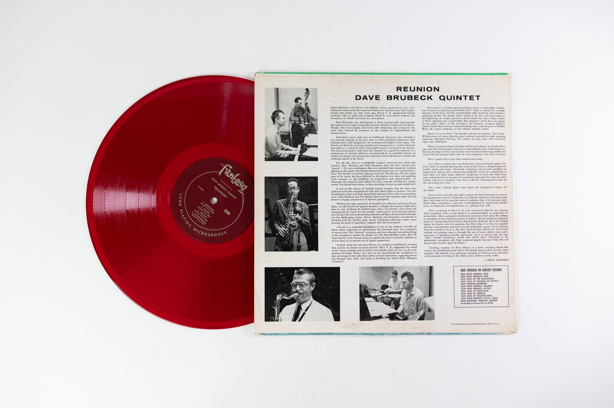 Dave Brubeck Quintet - Reunion on Fantasy - Red Vinyl