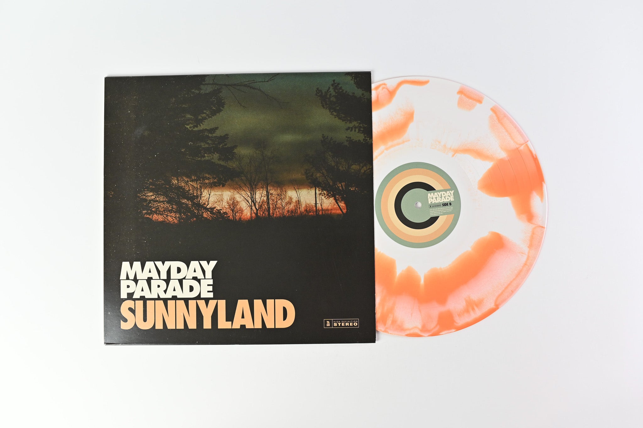 Mayday Parade - Sunnyland on Rise Ltd Orange & White Swirl