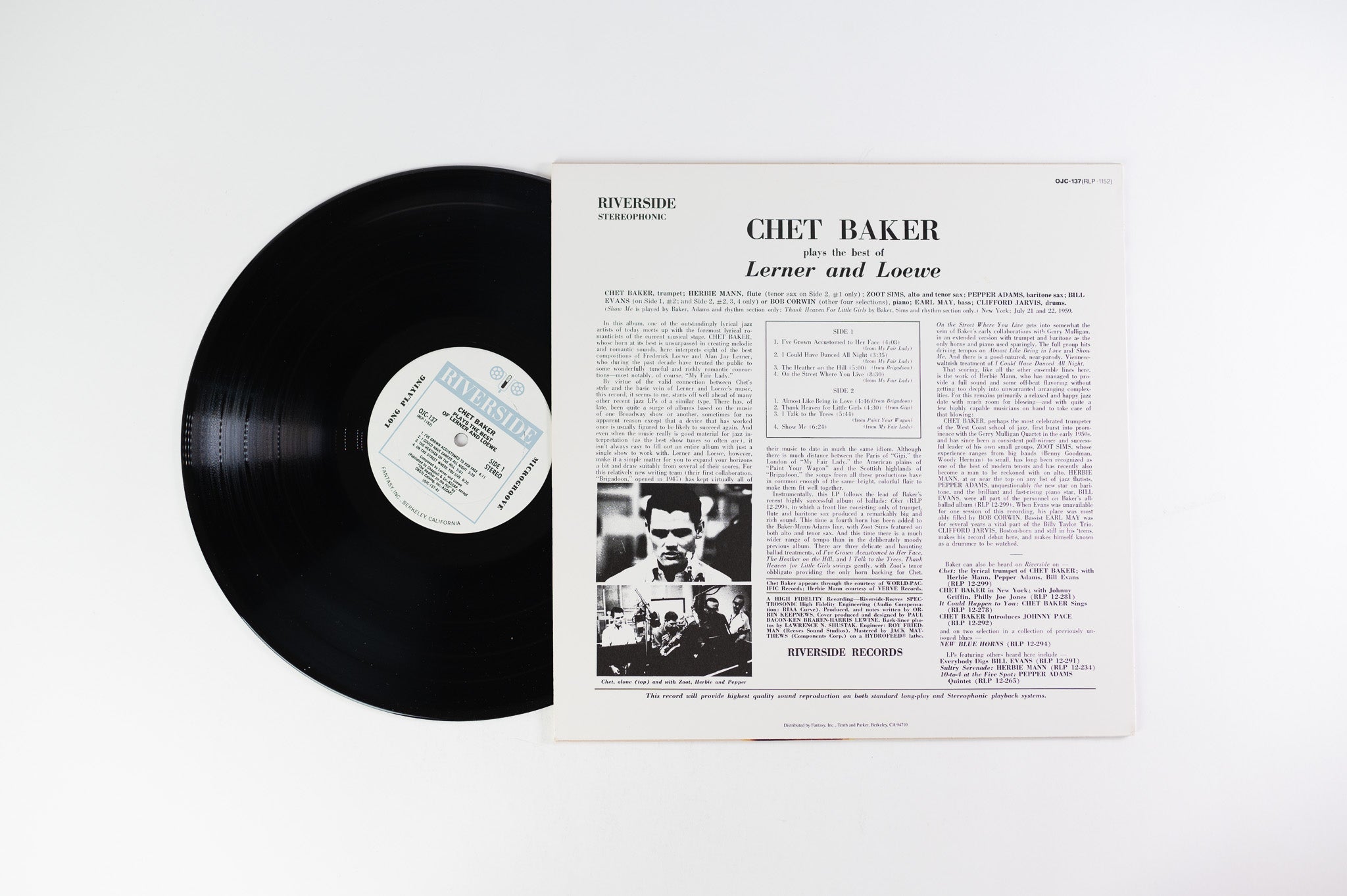 Chet Baker - Plays The Best Of Lerner & Loewe on Original Jazz Classics