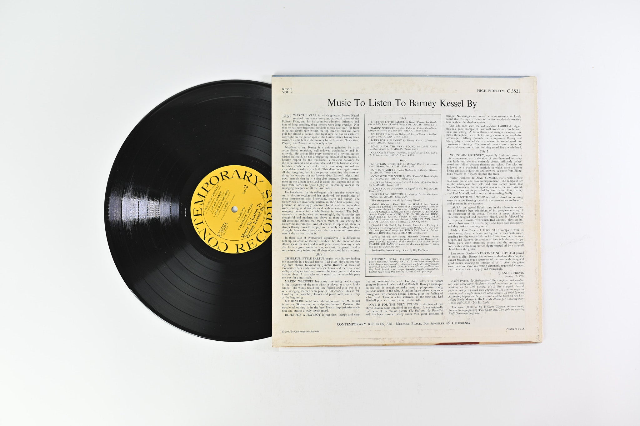 Barney Kessel - Music To Listen To Barney Kessel By on Contemporary Records MONO Deep groove