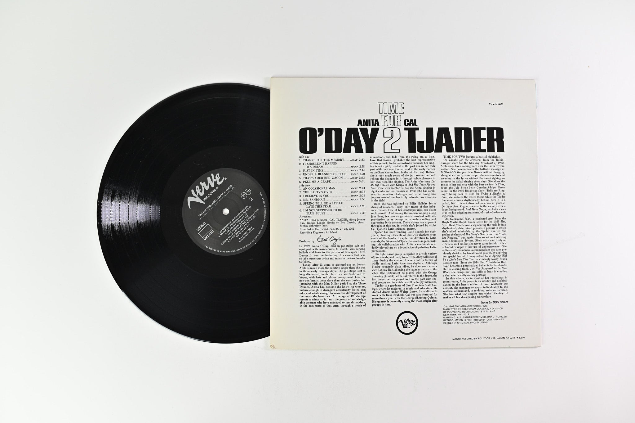 Anita O'Day & Cal Tjader - Time For 2 on Verve Records Japanese Reissue