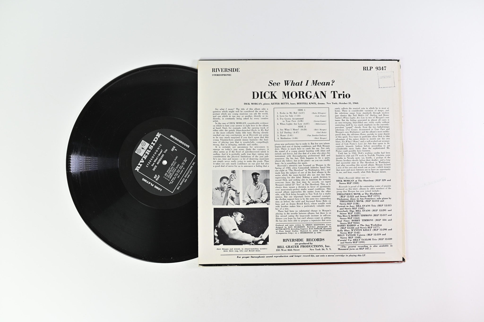 Dick Morgan Trio - See What I Mean? on Riverside Records