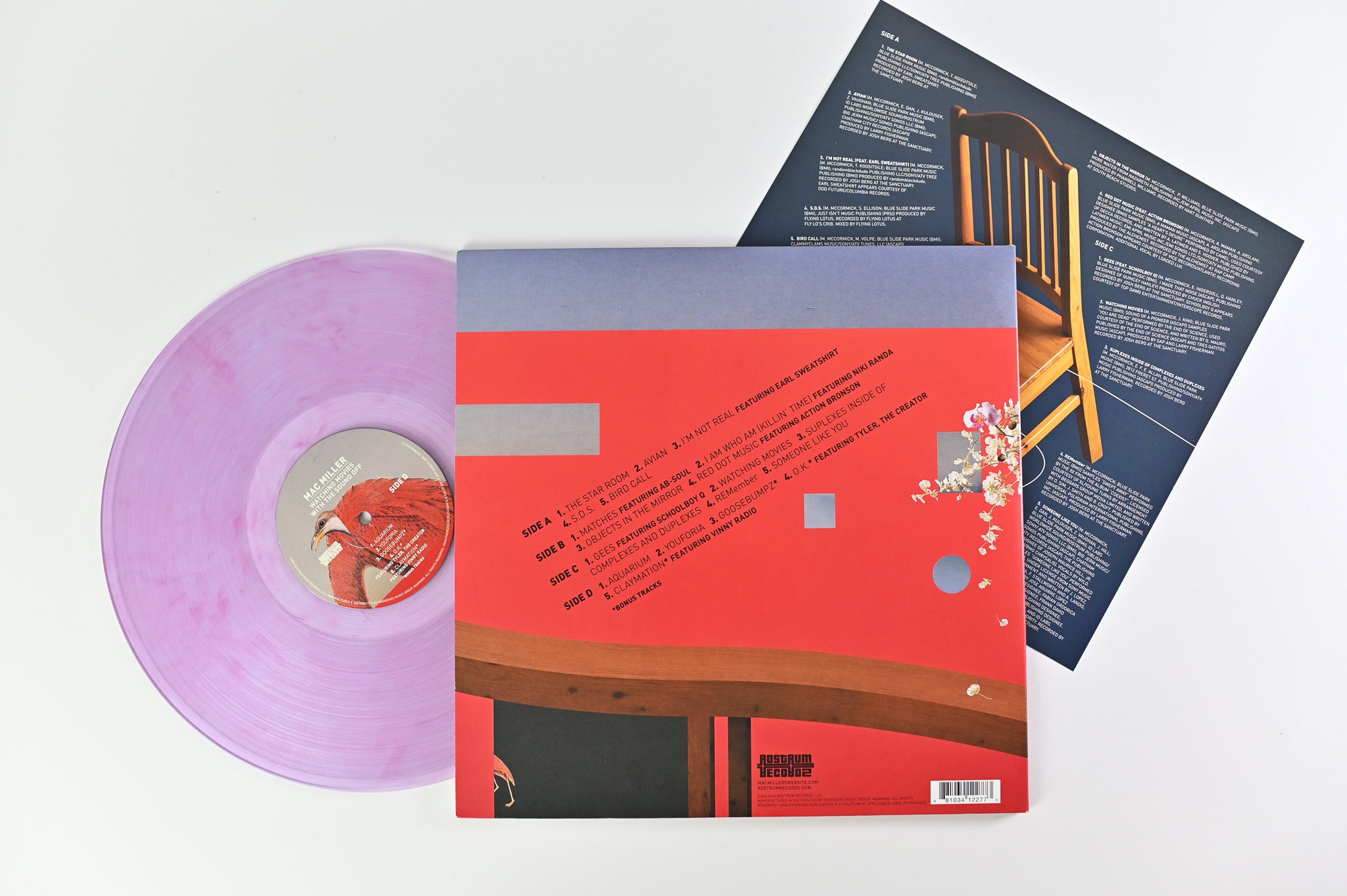 Mac Miller - Watching Movies With The Sound Off on Rostrum Ltd Clear With Red Marble Reissue